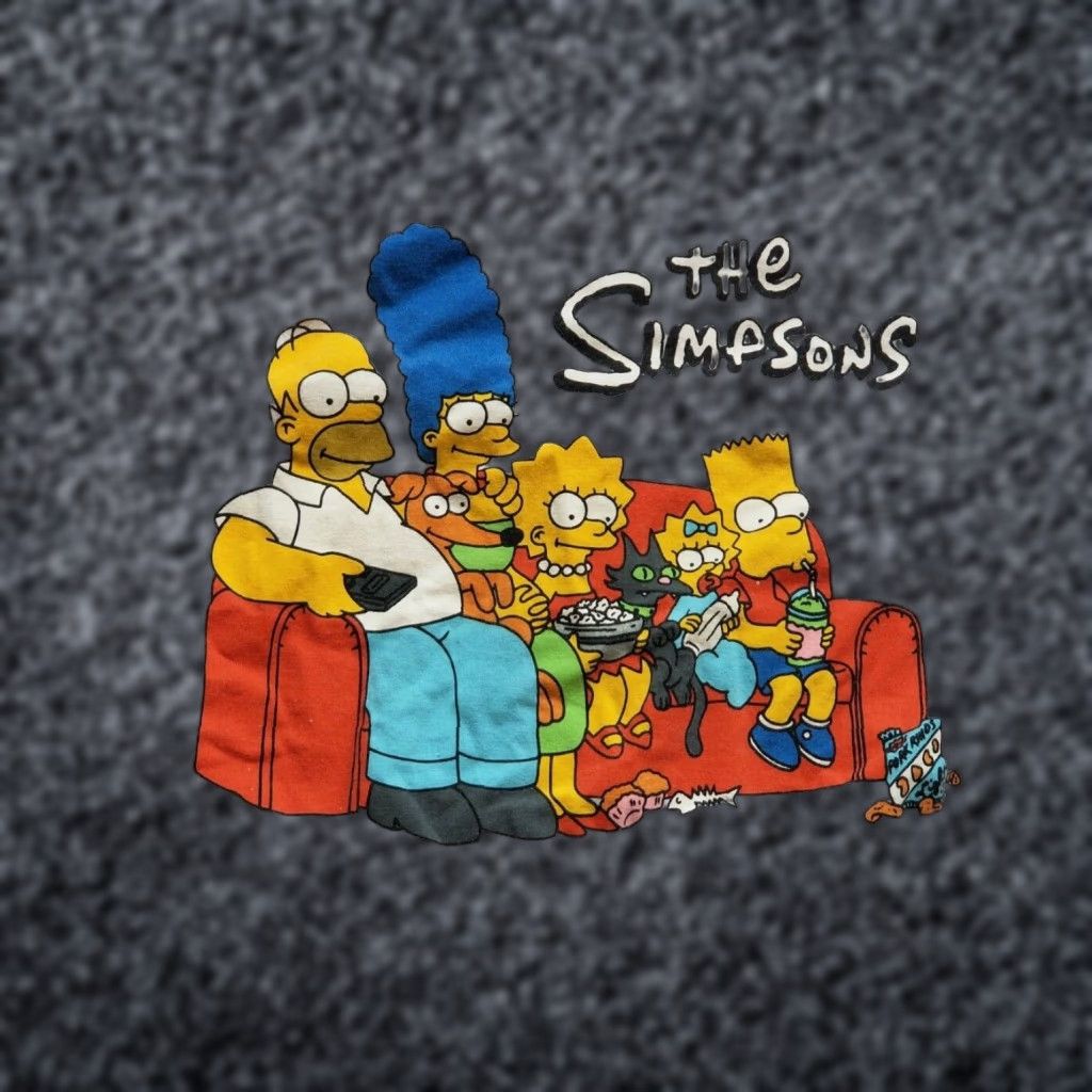 Vintage The Simpsons T-Shirt Mens M White Homer Bart Marge Lisa Maggie Family Couch Size US M / EU 48-50 / 2 - 1 Thumbnail