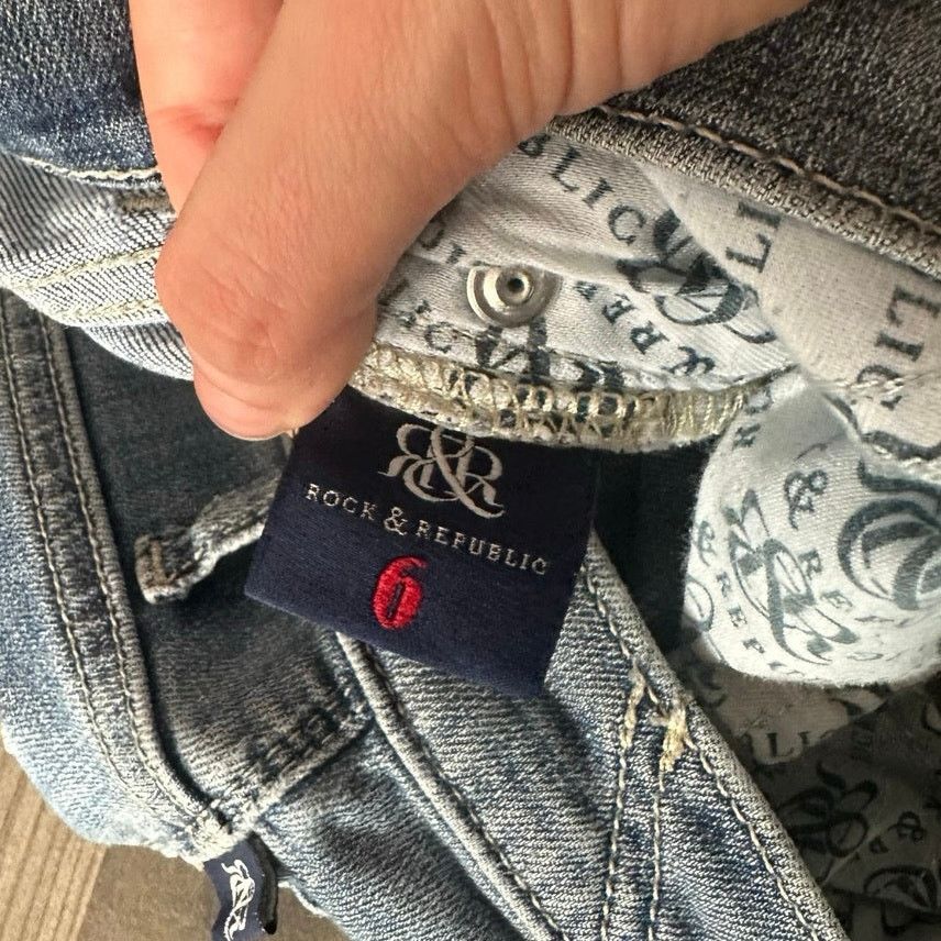 Rock & Republic rock&republic light blue wing embroidered skinny jeans Size 28" / US 6 / IT 42 - 4 Thumbnail