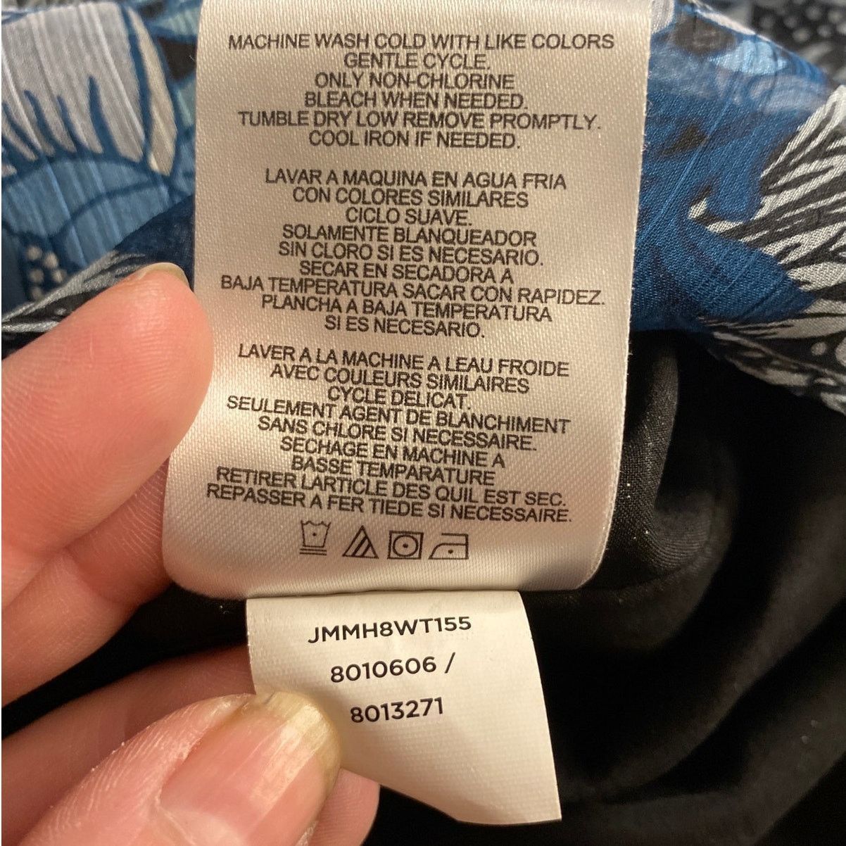 Jones New York Elegant Floral Print Blouse Blue & Black Jones New York XL Size XL / US 12-14 / IT 48-50 - 5 Thumbnail