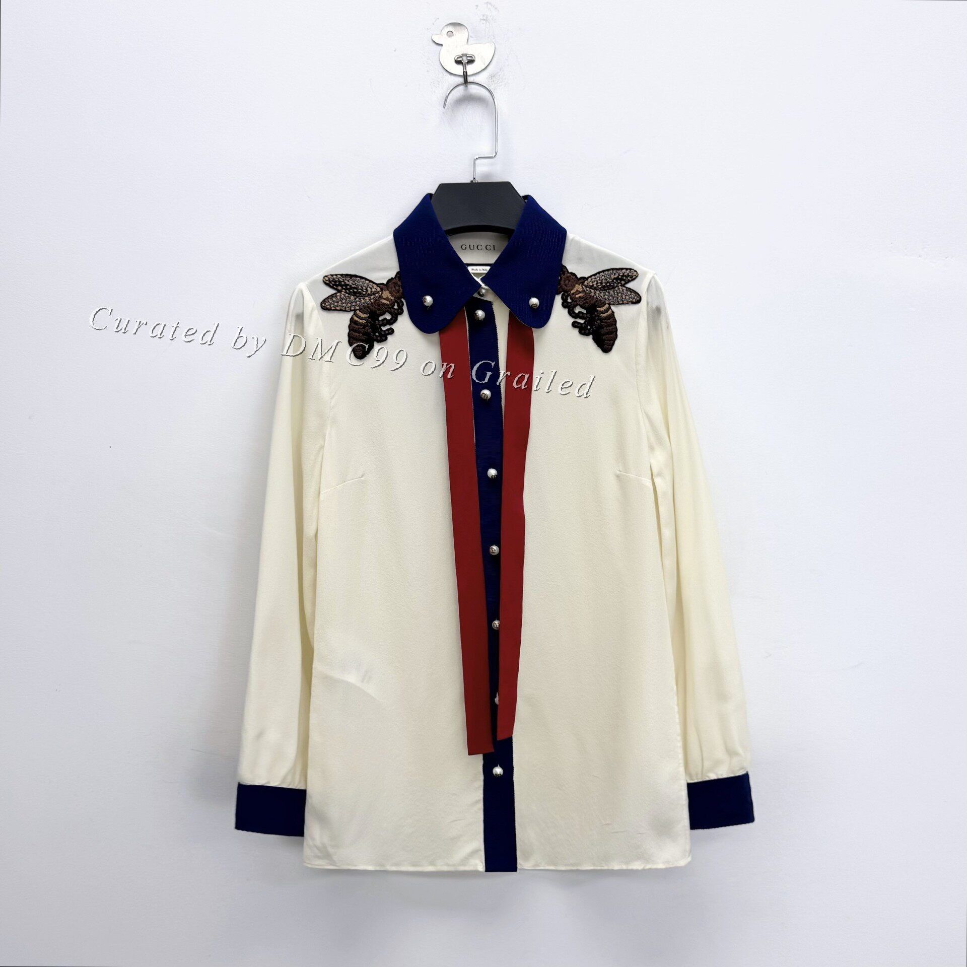 Gucci Gucci Silk Shirt Jacket with Bee Embroidery Size XS / US 0-2 / IT 36-38 - 1 Thumbnail