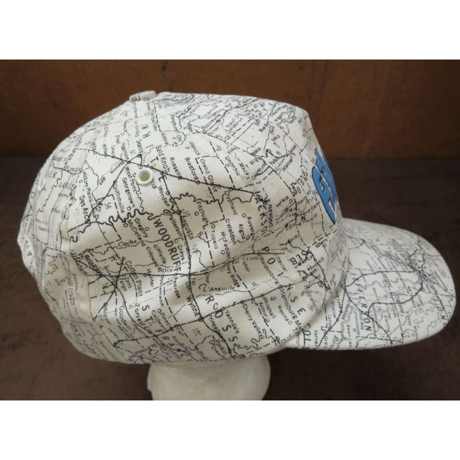 Vintage USA Arkansas Road map Hot springs State adjustable Hat Unisex Adults One Size White 80s 90s Vintage Style Cap Size ONE SIZE - 5 Thumbnail