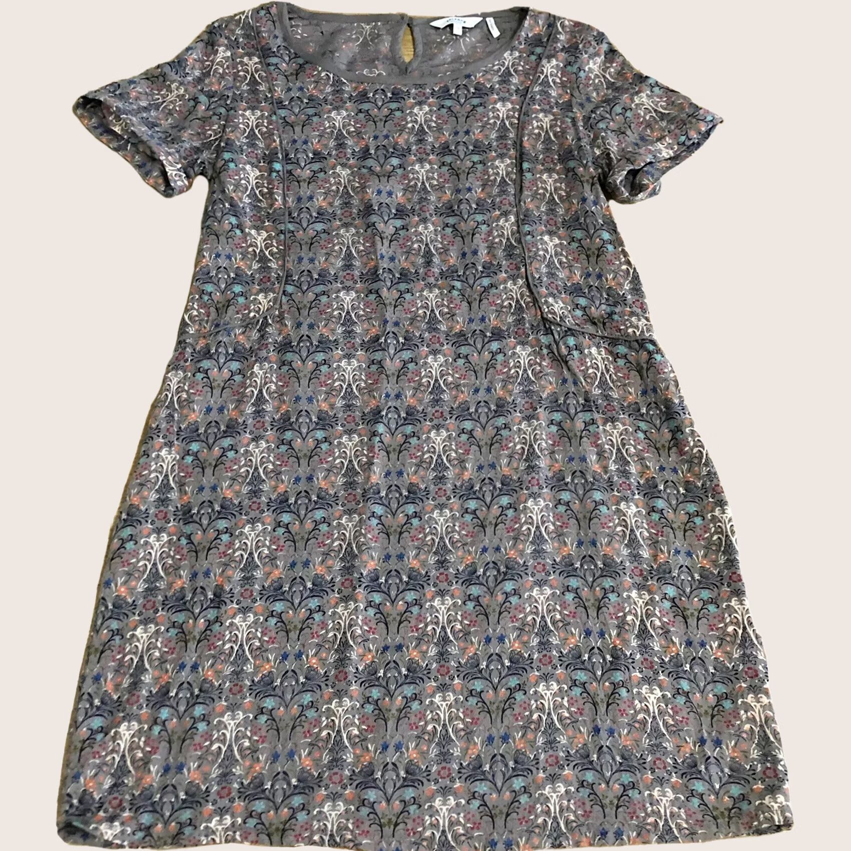 FatFace Fat Face Mini Ruby Morris Print Grey Short Sleeve Womens UK 10 Size 32" / US 10 / IT 46 - 1 Thumbnail