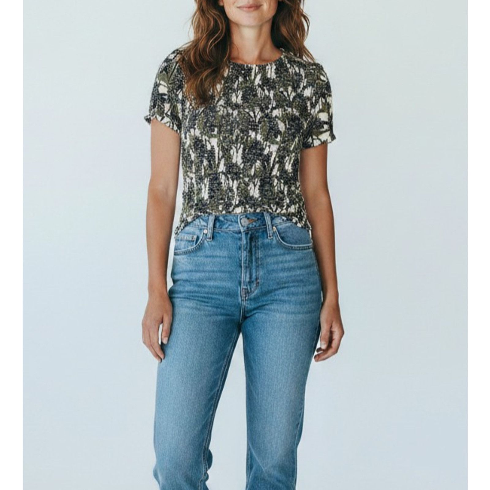 ME+EM A8 NWT ME+EM Silhouette Aster Printed Cropped Top Size US 6 Size L / US 10 / IT 46 - 1 Thumbnail