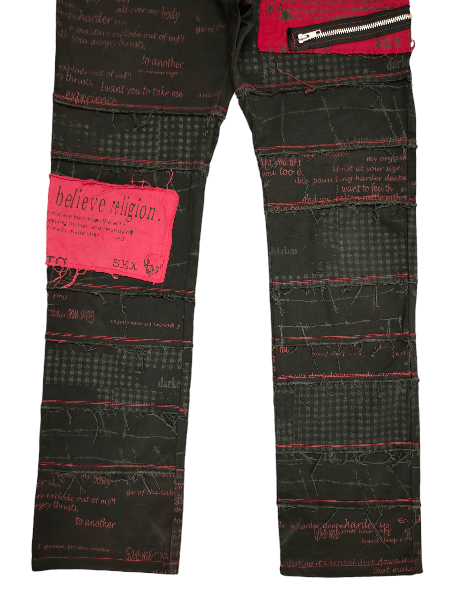 Seditionaries Vintage Y2k H.Anarchy Punk Poem Parches Zipper Hagi Pants Size US 28 / EU 44 - 3 Thumbnail