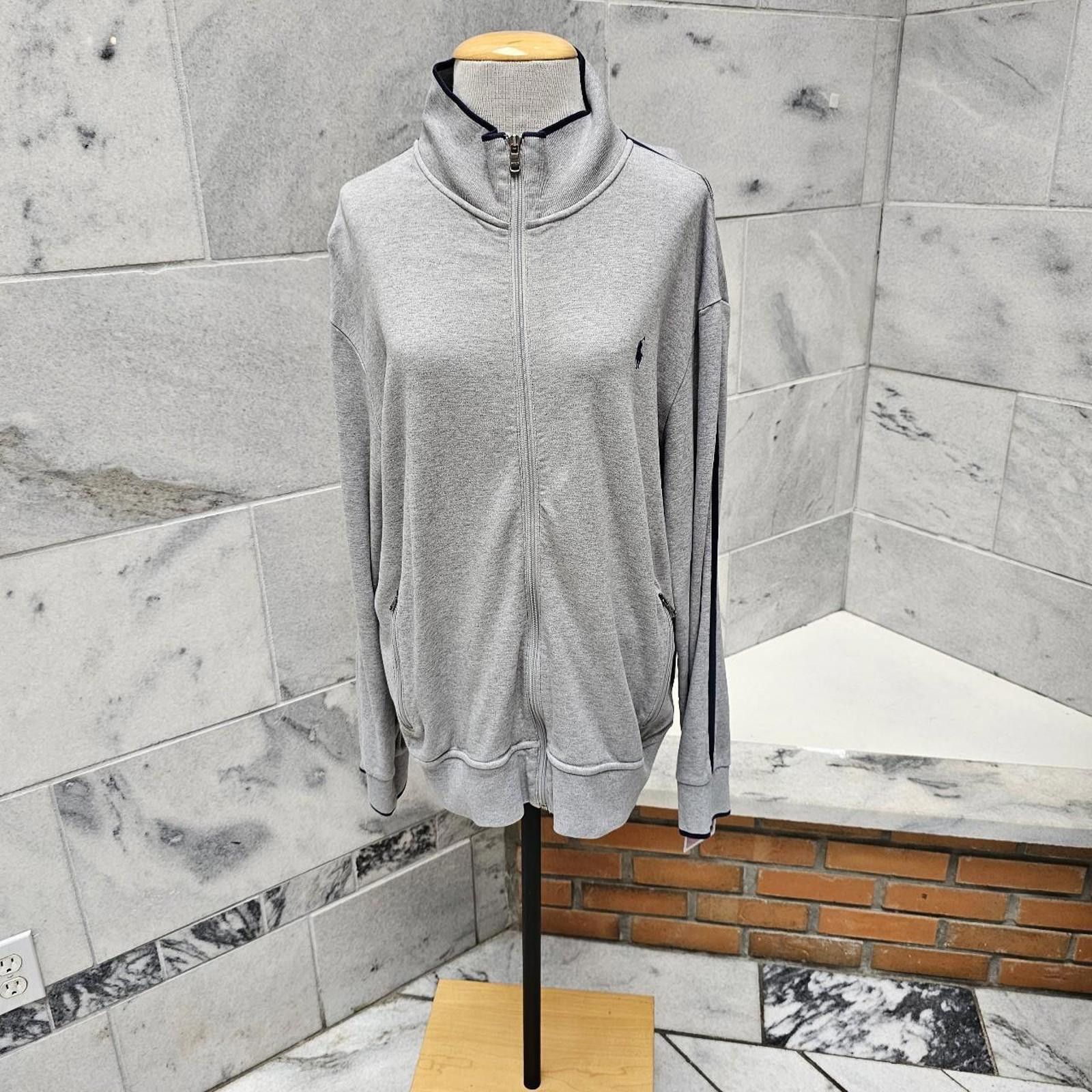 Designer Polo Ralph Lauren Big & Tall Men's Grey Zip Up Jacket Size US XL / EU 56 / 4 - 1 Thumbnail