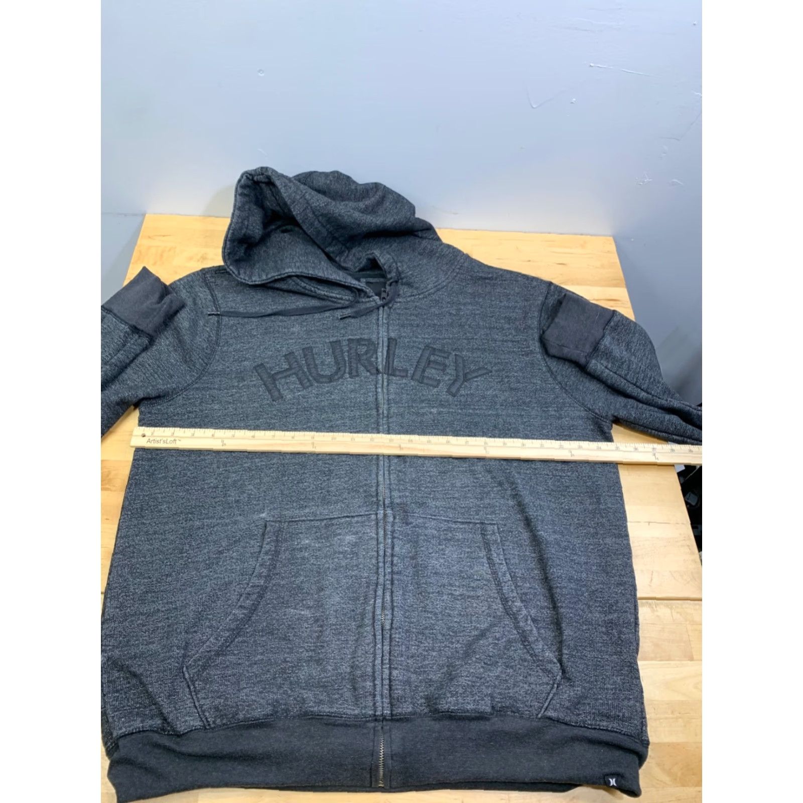Hurley Hurley Jacket Mens XL Gray Hooded Full Zip Pockets Heavy Y2K 12771 Size US XL / EU 56 / 4 - 4 Thumbnail