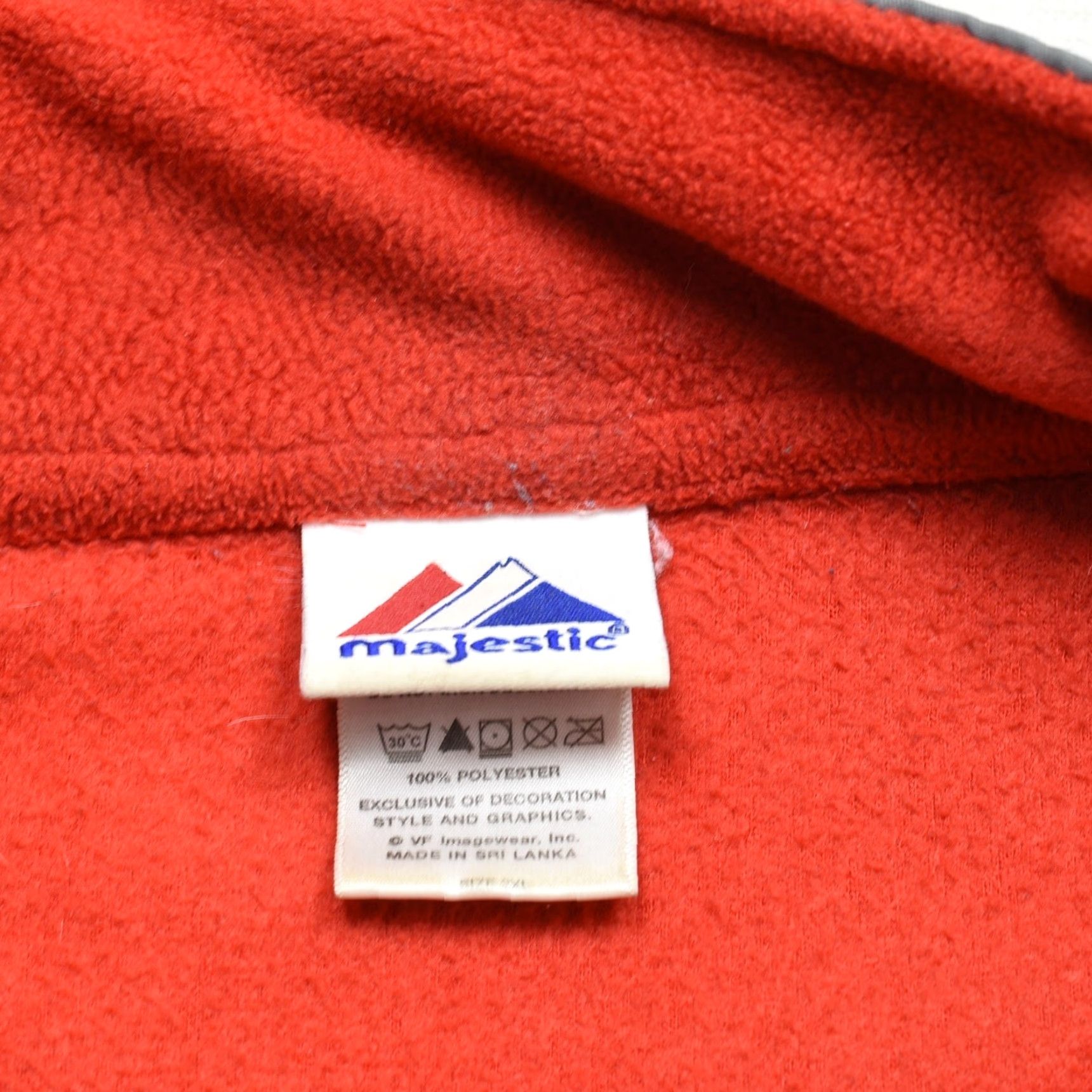 Vintage Majestic Full Zip Jacket Fleece Pockets Polyester Red 2XL Men Jacket Modern 2XL Majestic Red Fleece Polyester Pockets Jacket Size US XXL / EU 58 / 5 - 7 Thumbnail