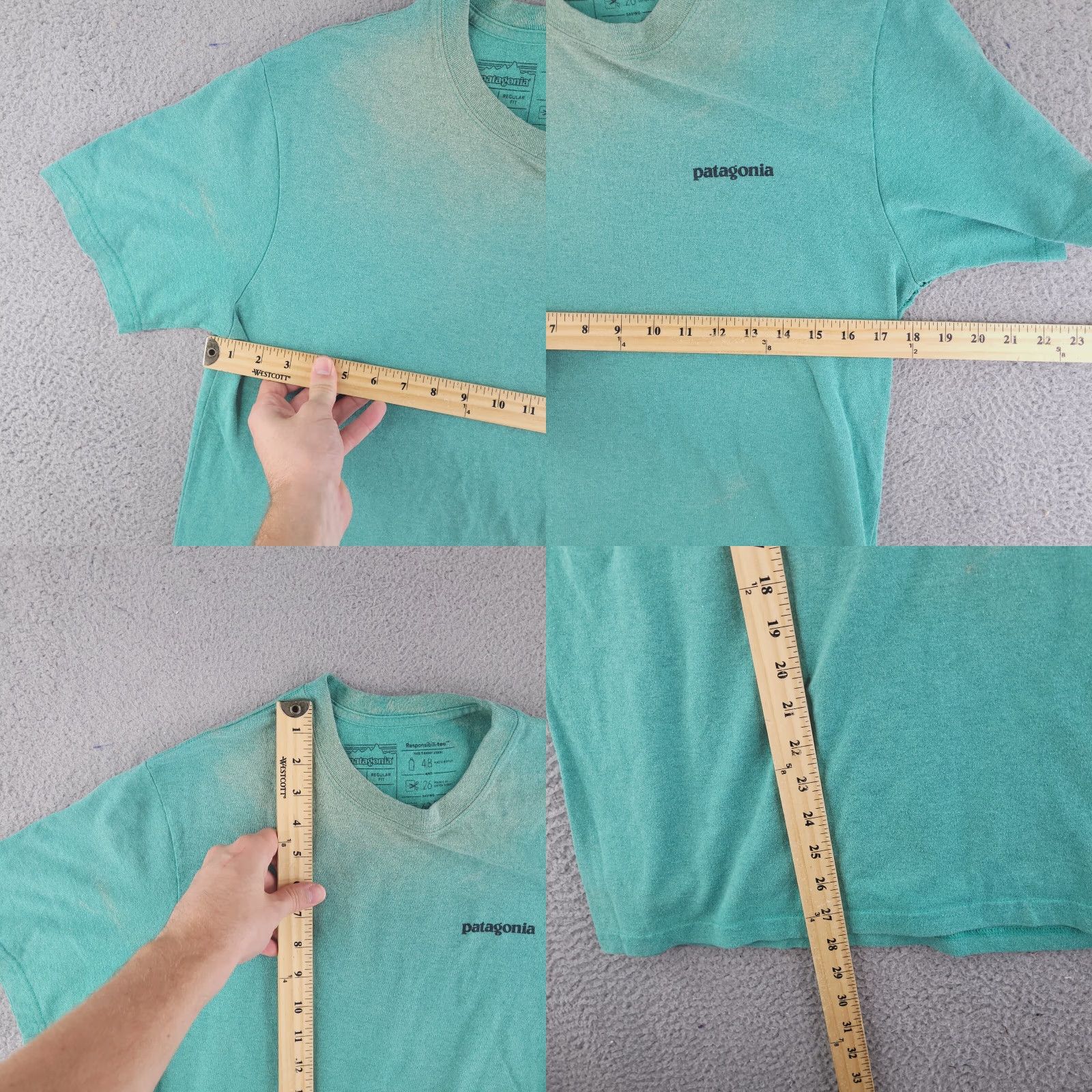 Patagonia Patagonia Shirt Mens Small Green Logo Responsibili-Tee Shirt Short Sleeve T-Shirt Men Green Logo 90s? Size US S / EU 44-46 / 1 - 8 Thumbnail