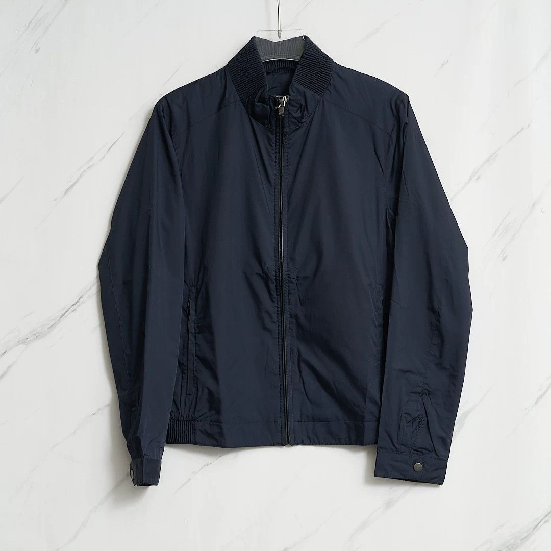 Ermenegildo Zegna ZEGNA Men's Navy Windproof Stand-Collar Jacket Size US M / EU 48-50 / 2 - 1 Thumbnail