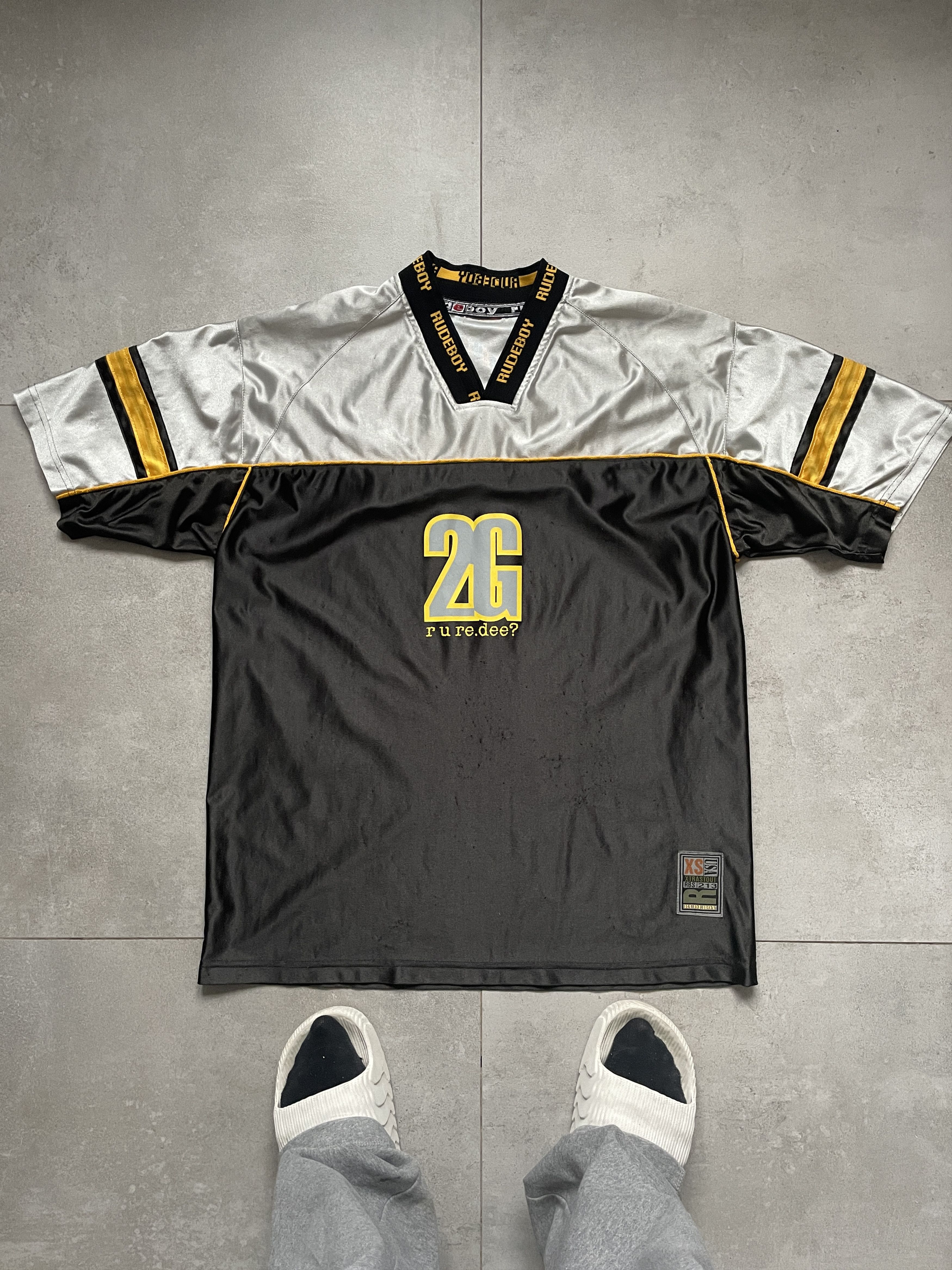 Rap Tees Y2K RUDEBOY BLACK SILVER RAP HIP HOP JERSEY MADE IN USA Size US L / EU 52-54 / 3 - 1 Thumbnail