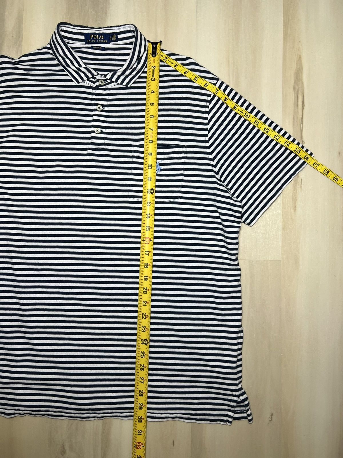 Polo Ralph Lauren Polo Ralph Lauren Men's Classic Fit polo XL Blue Striped Size US XL / EU 56 / 4 - 4 Thumbnail