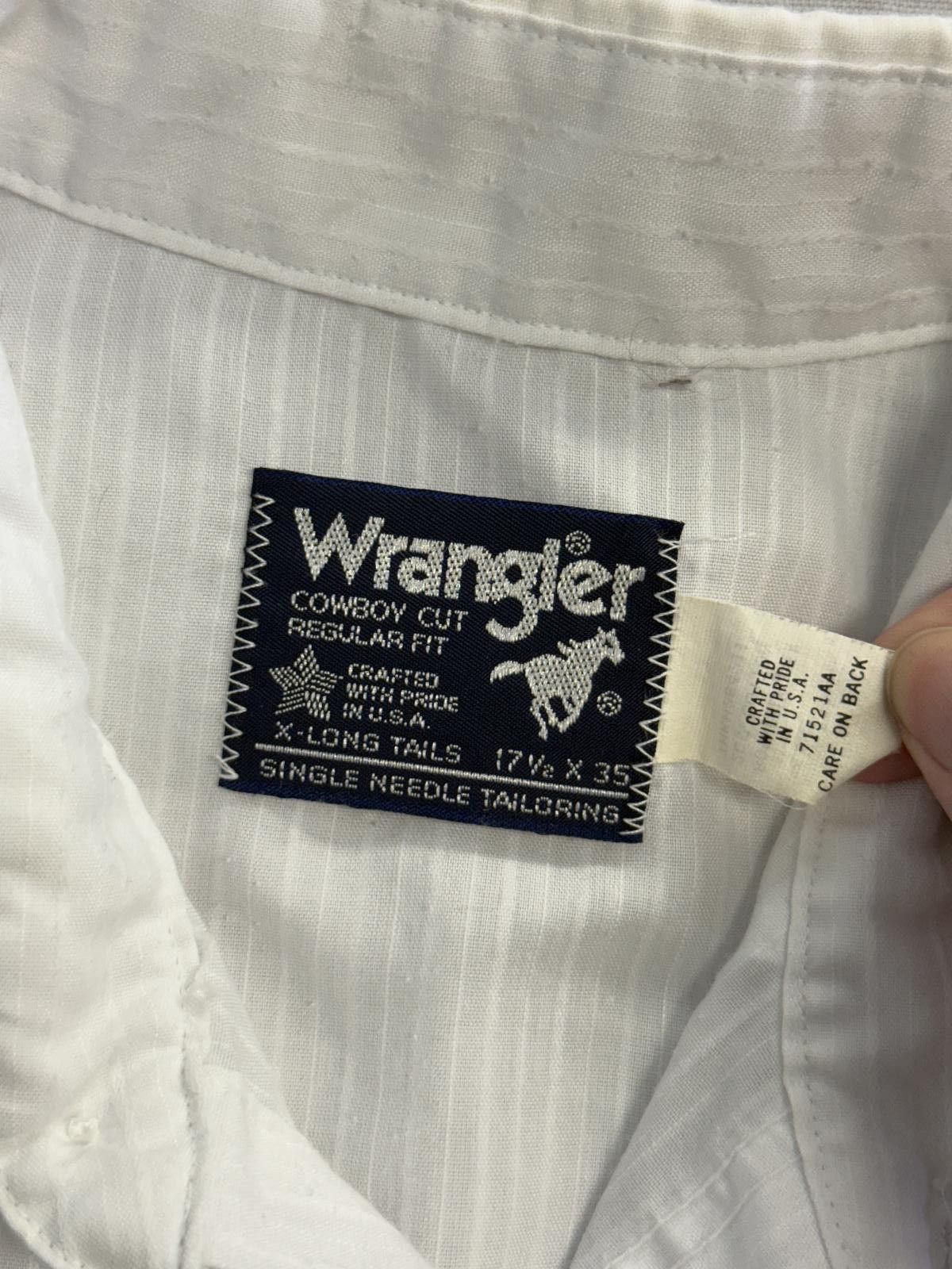 Wrangler Vintage Western LS Wrangler White Button Up Made in USA XL Size US XL / EU 56 / 4 - 2 Thumbnail