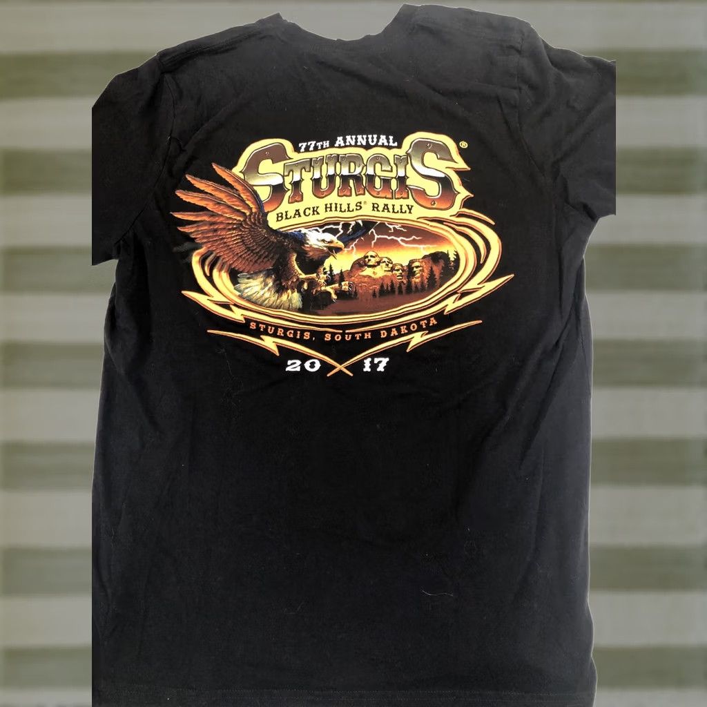 Vintage Sturgis 2017 T-shirt Black Hills Rally Eagle Mount Rushmore USA American Motorcycle Shirt M Men Size US M / EU 48-50 / 2 - 1 Thumbnail