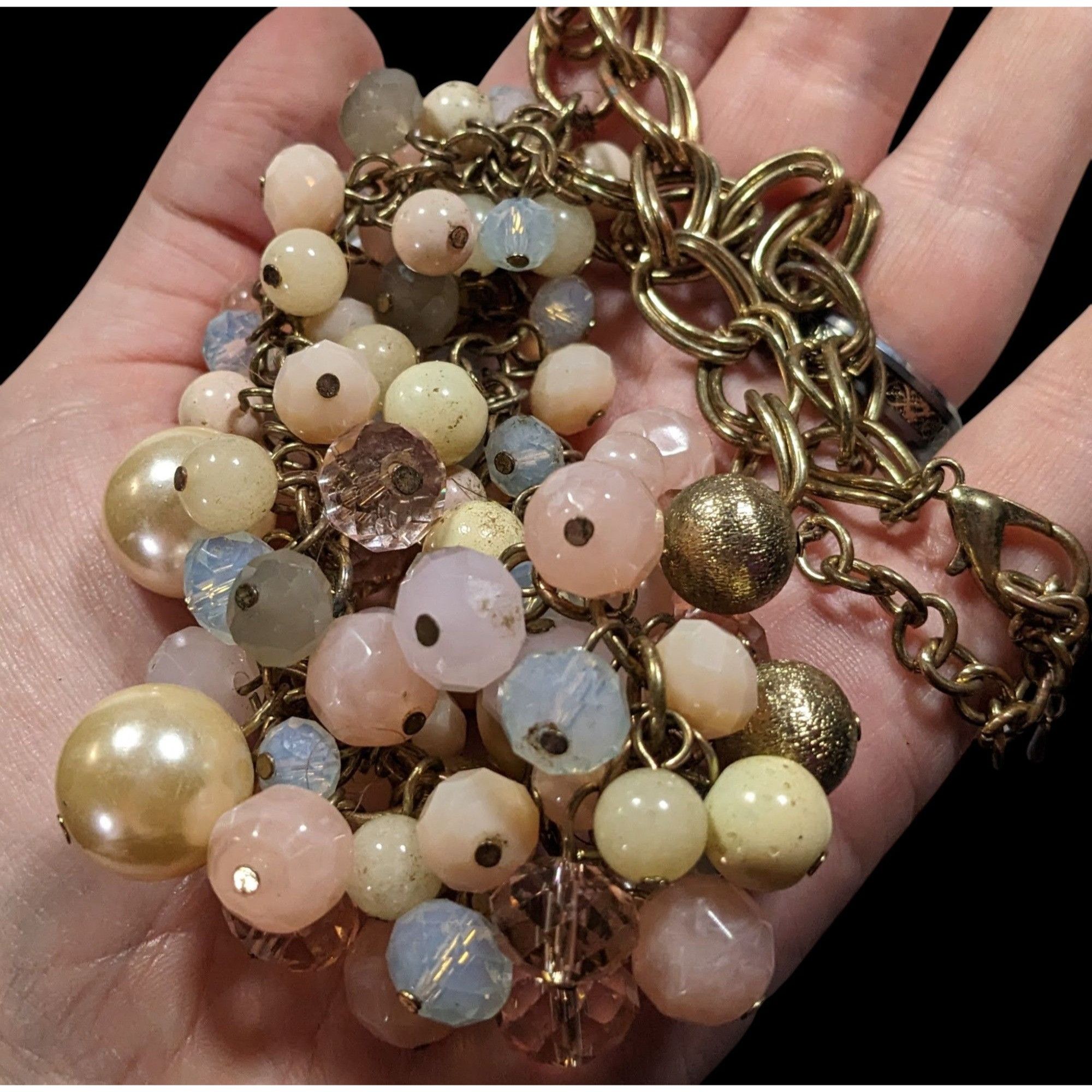 Other Retro Coquette Glam Pastel Beaded Cluster Necklace Size ONE SIZE - 3 Thumbnail