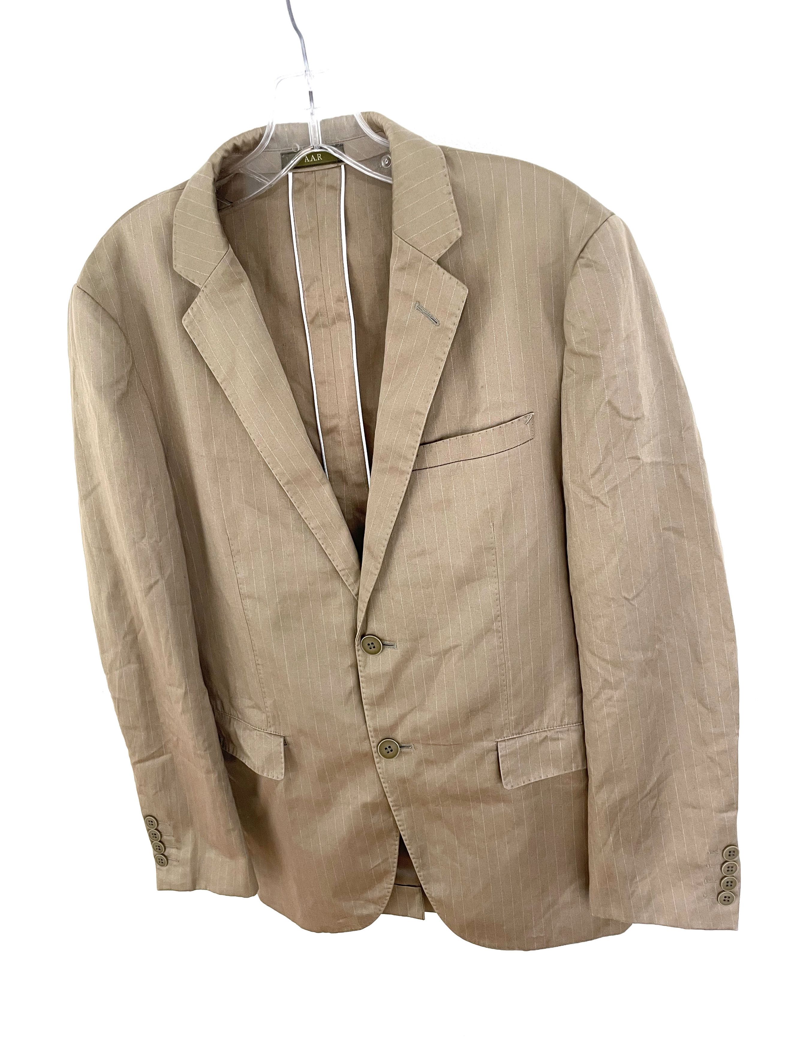 Yohji Yamamoto AAR Pinstripe Blazer Size US M / EU 48-50 / 2 - 2 Thumbnail