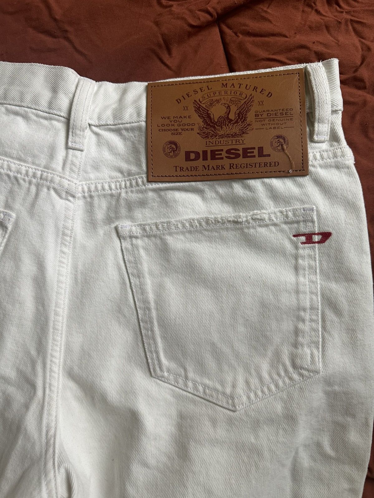 Diesel White Diesel Denim Shorts Size US 33 - 5 Thumbnail