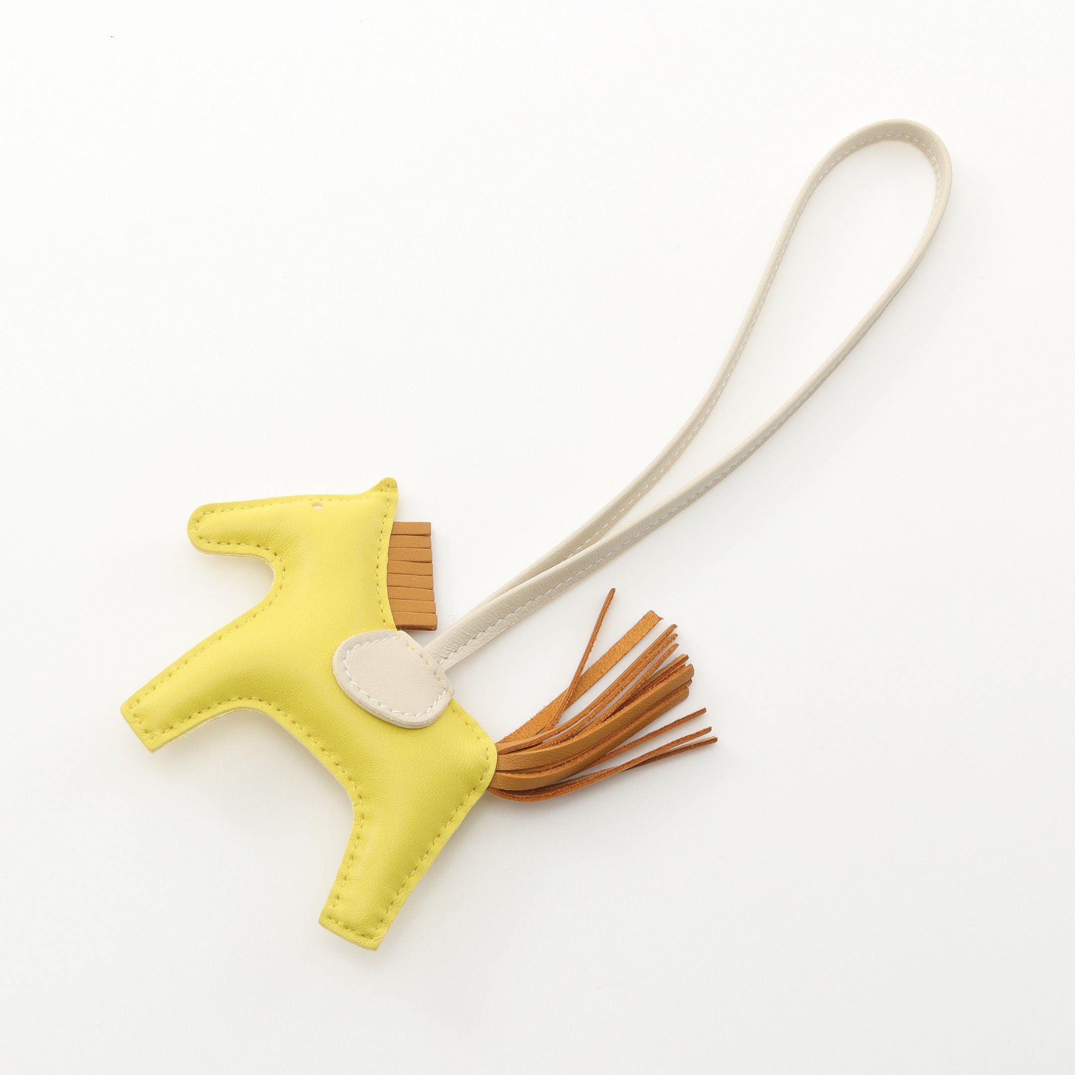Hermes Hermes Rodeo Pm Jaune Naple Sesame Kure Bag Charm Aagneau Yellow Brown White B Stamp Size ONE SIZE - 1 Thumbnail