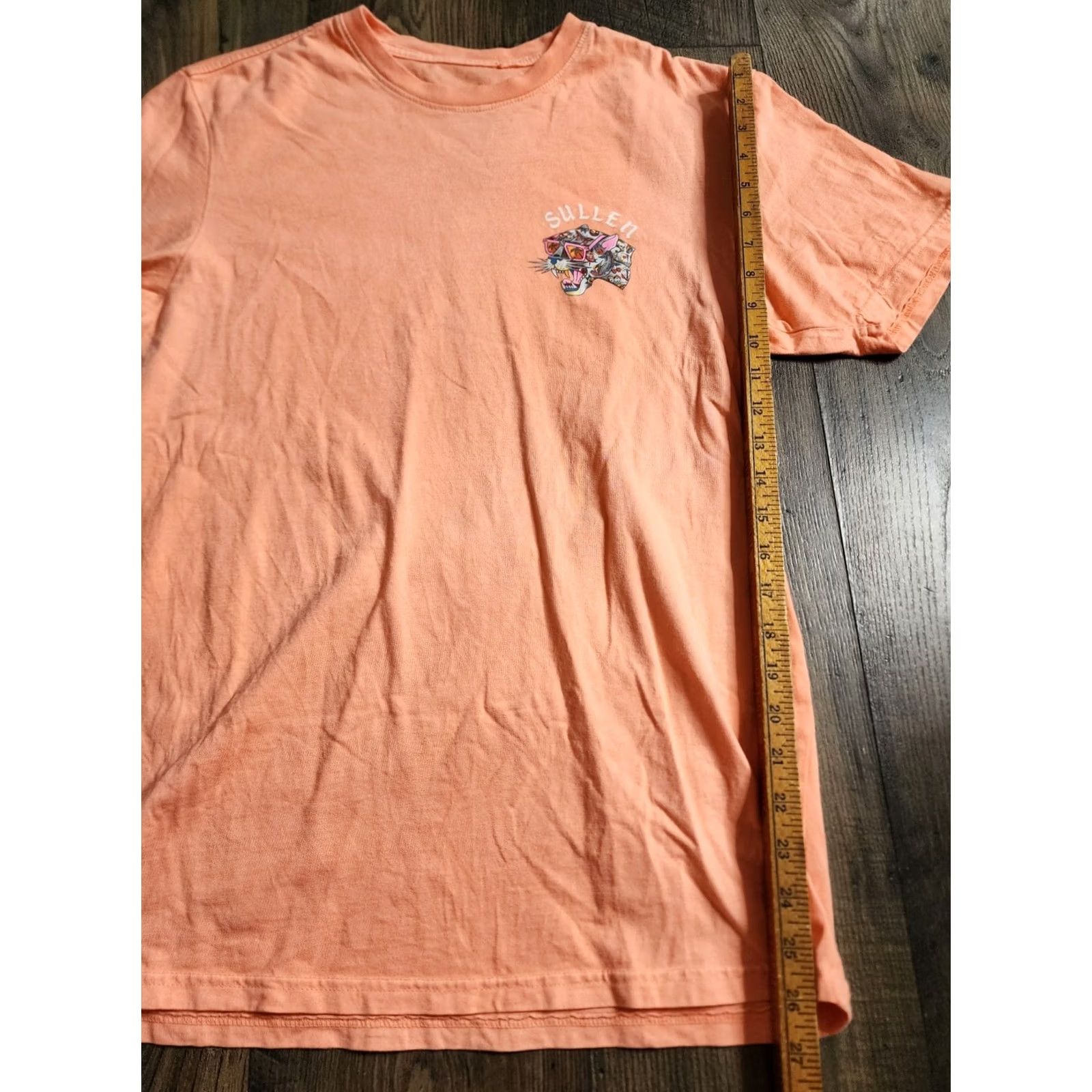 Vintage Sullen Mens M T-Shirt Graphic Print Le​opard Cat Whip Shades Crew Neck Short Sleeve Orange Size US M / EU 48-50 / 2 - 2 Thumbnail