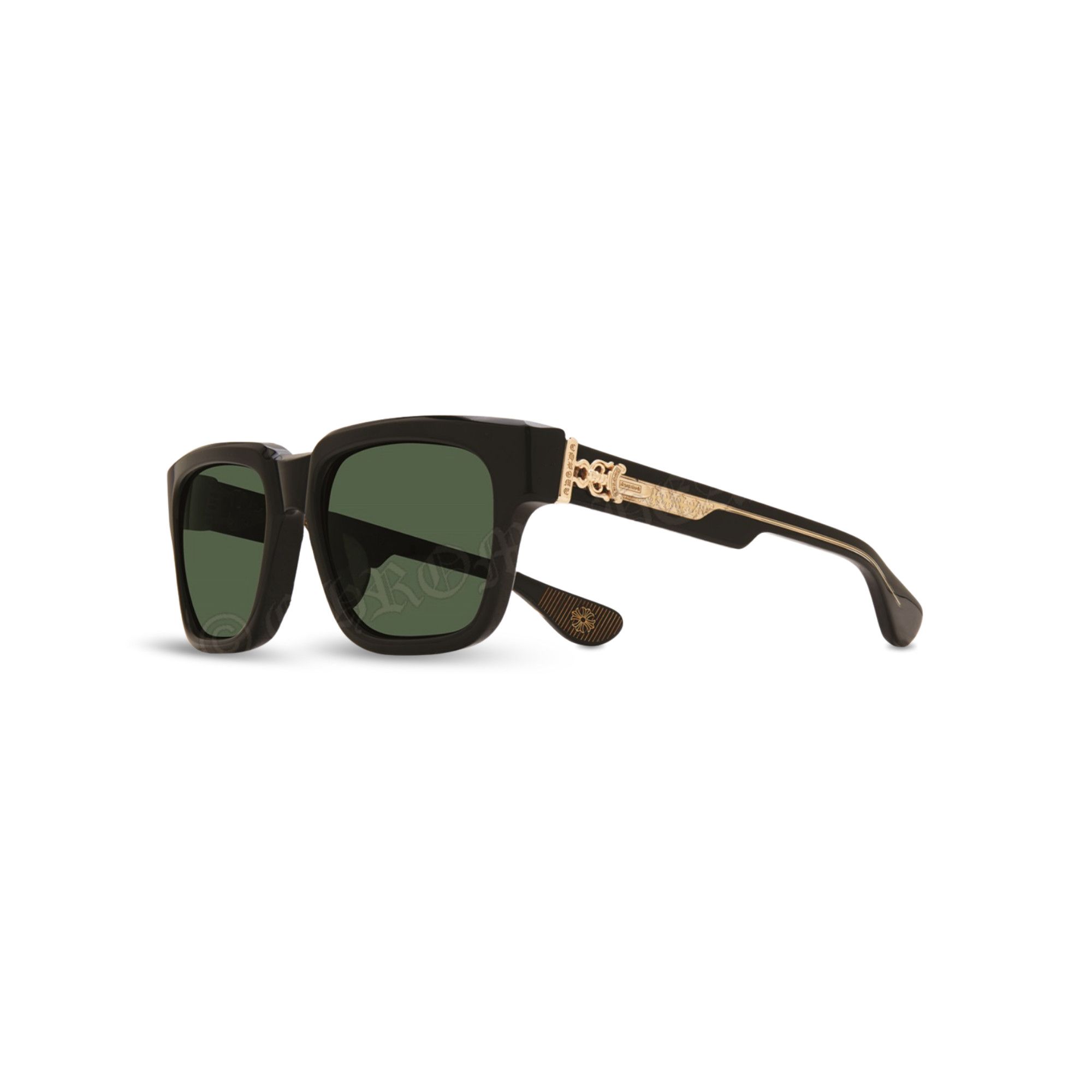 Chrome Hearts CHROME HEARTS BOX OFFICER BLACK 18K GOLD PLATED SUNGLASSES Size ONE SIZE - 1 Thumbnail