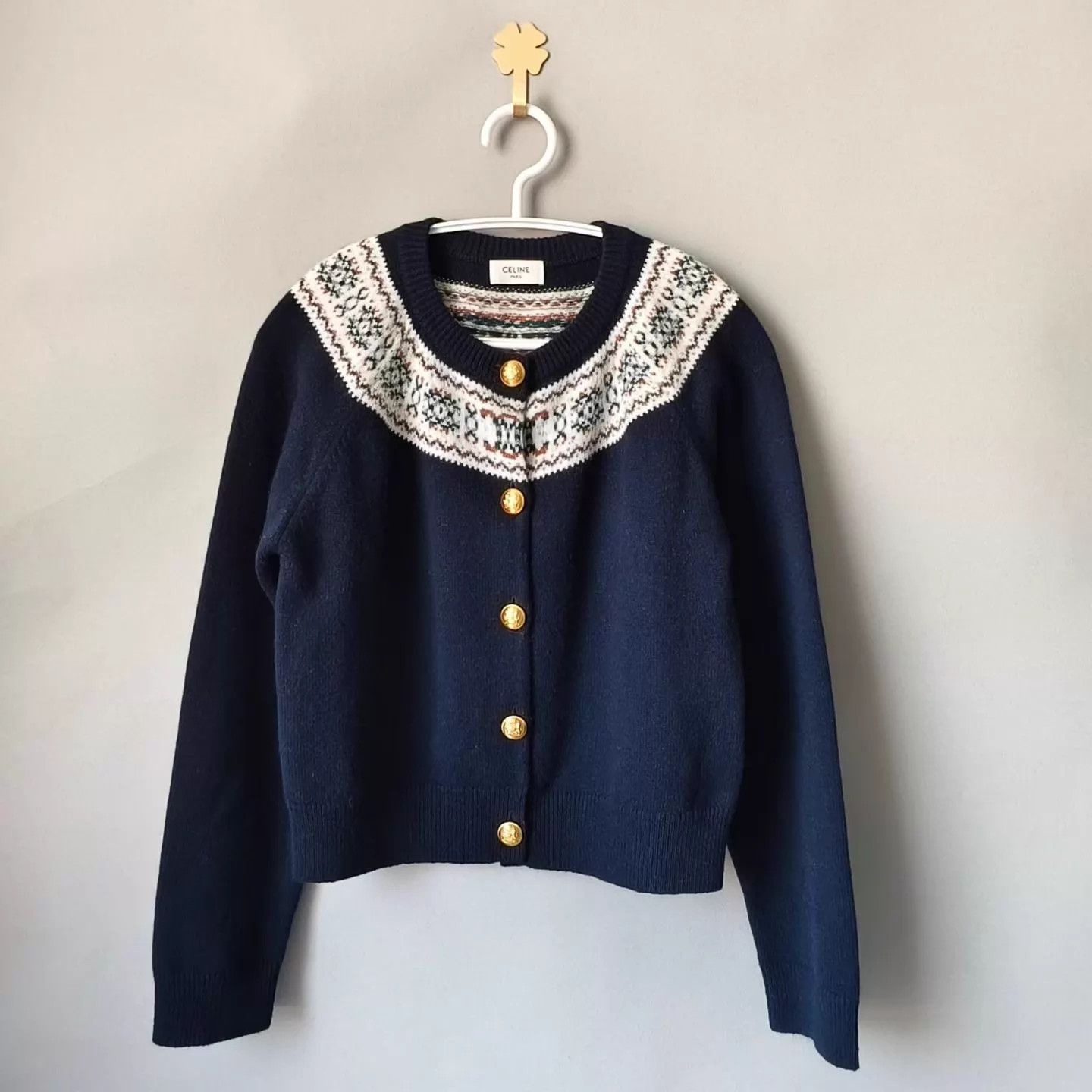 Celine CELINE SS25 Fair Isle Crewneck Cashmere Sweater Women's XS Size XS / US 0-2 / IT 36-38 - 1 Thumbnail