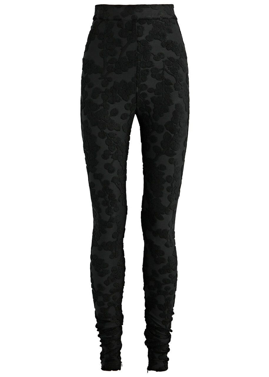 Balmain o1s1wg111025 Bouclé-jacquard Stretch-jersey Leggings Black Size 25" / US 0 / IT 36 - 1 Thumbnail