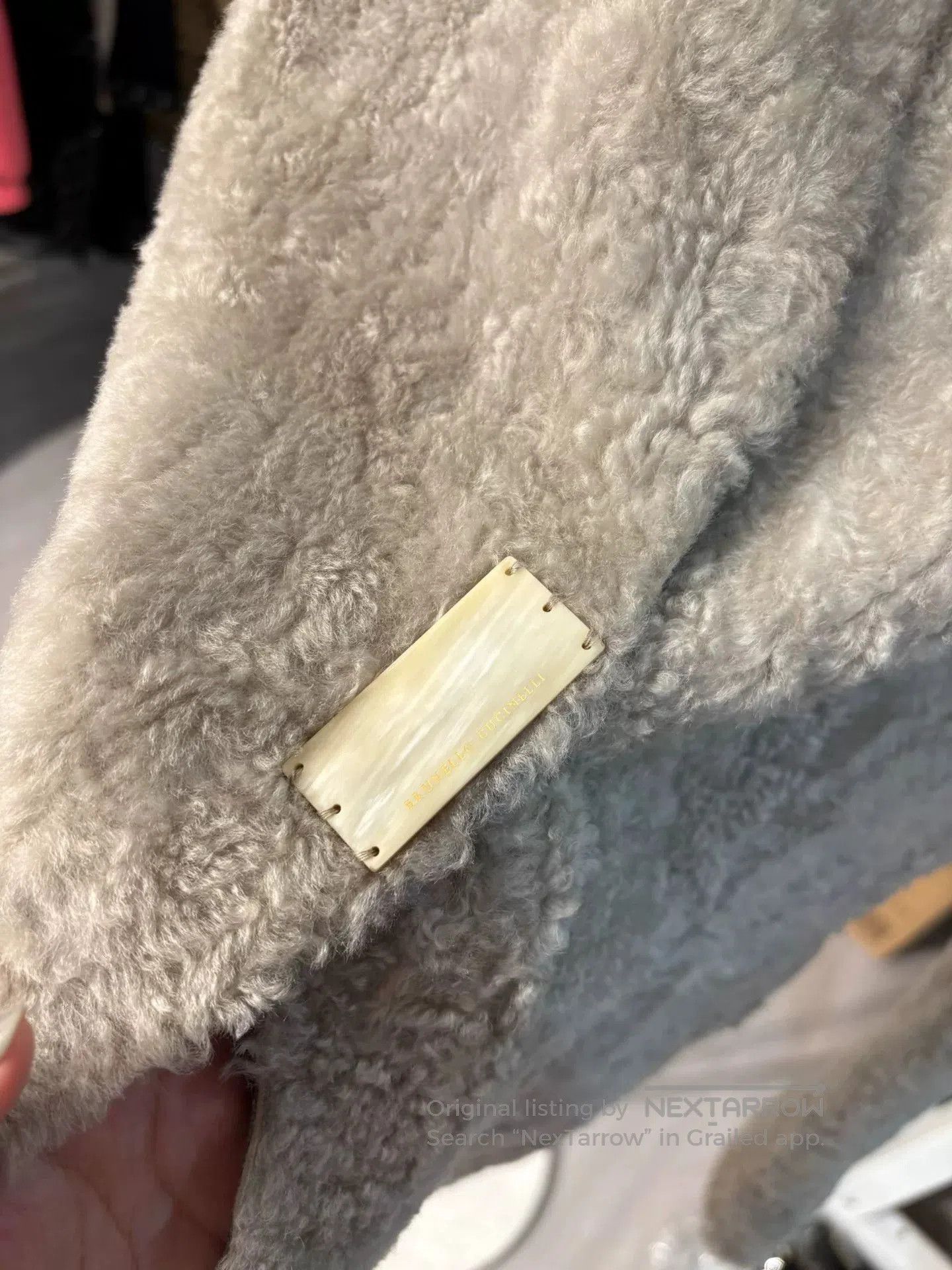 Brunello Cucinelli Grayish Green Sheepskin Coat. Size US XL / EU 56 / 4 - 2 Thumbnail