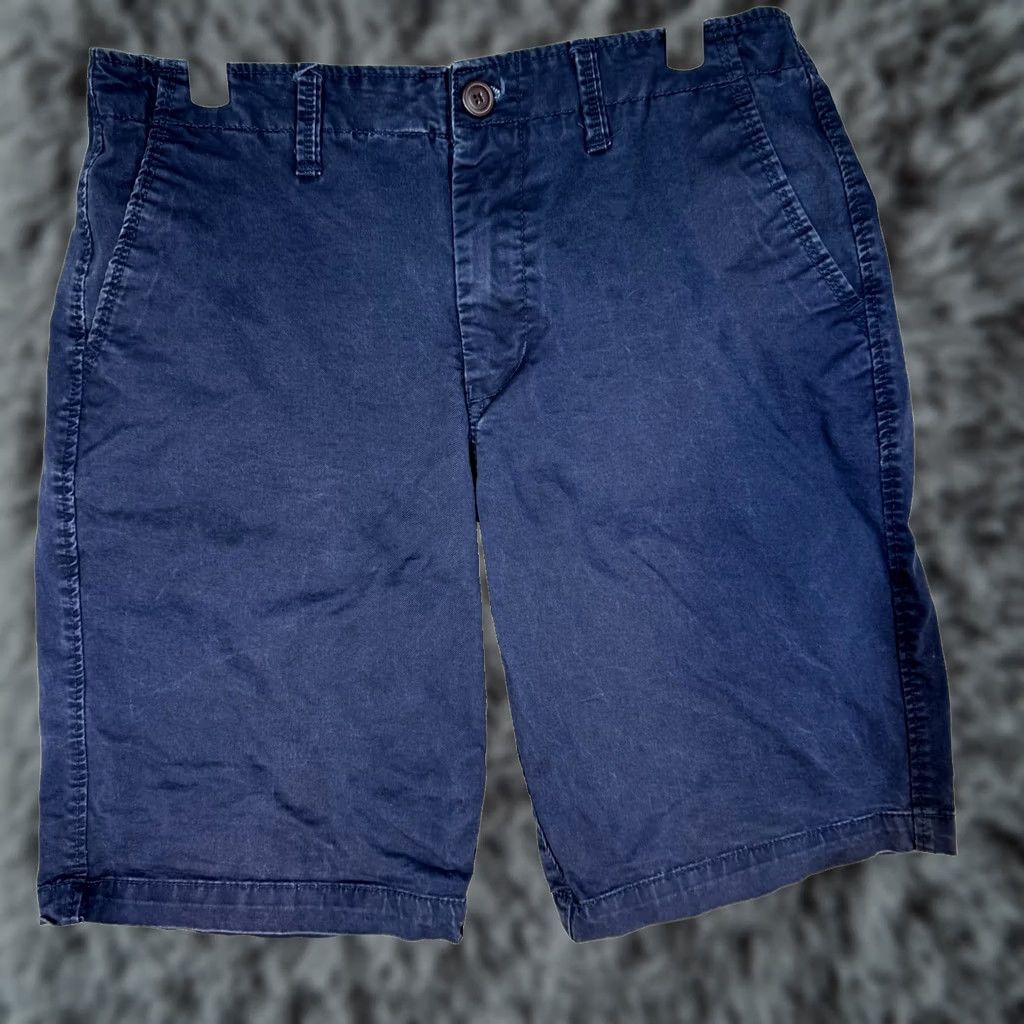 Vintage Men Chino Shorts Size 32 Blue Flat Front Classic Casual Mid Rise Zip Fly Size US 32 / EU 48 - 1 Thumbnail
