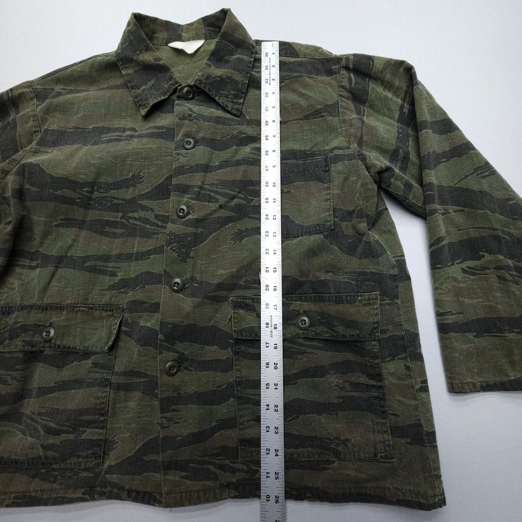 Vintage VTG 60s 70s Tiger Stripe Camouflage Vietnam Shirt Jacket Army Ranger Mens XL USA Shirt Size US XL / EU 56 / 4 - 6 Thumbnail