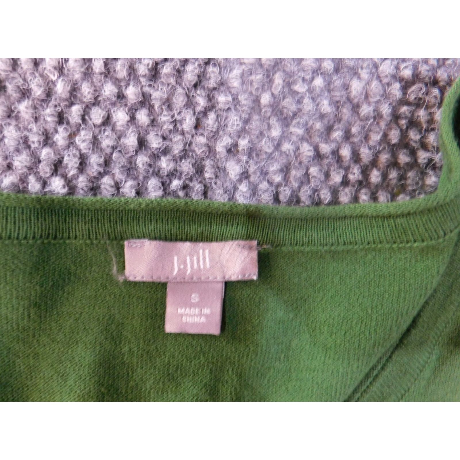 J. Jill J Jill Sweater Cardigan Womens Small Green Cotton Knit Cable-Knit Button Round Neck Casual Long Sleeve Vintage? No. Size S / US 4 / IT 40 - 5 Thumbnail