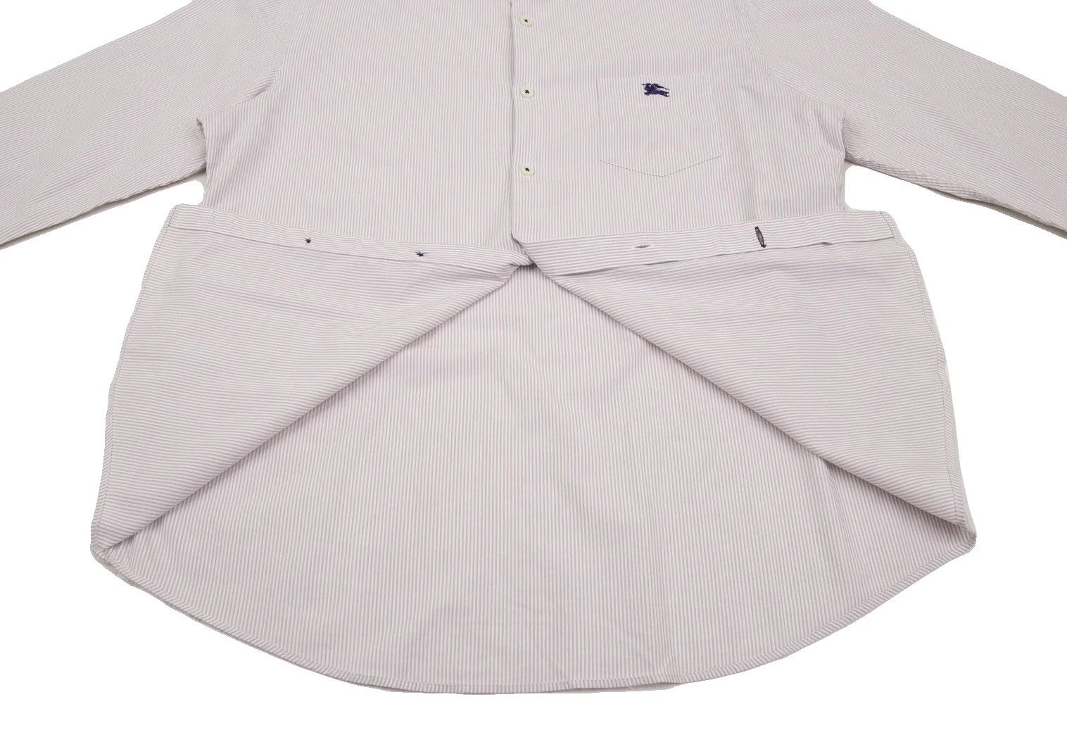 Burberry Cotton Stripe 7/8 Sleeve Shirt in Light Purple Size US S / EU 44-46 / 1 - 13 Thumbnail