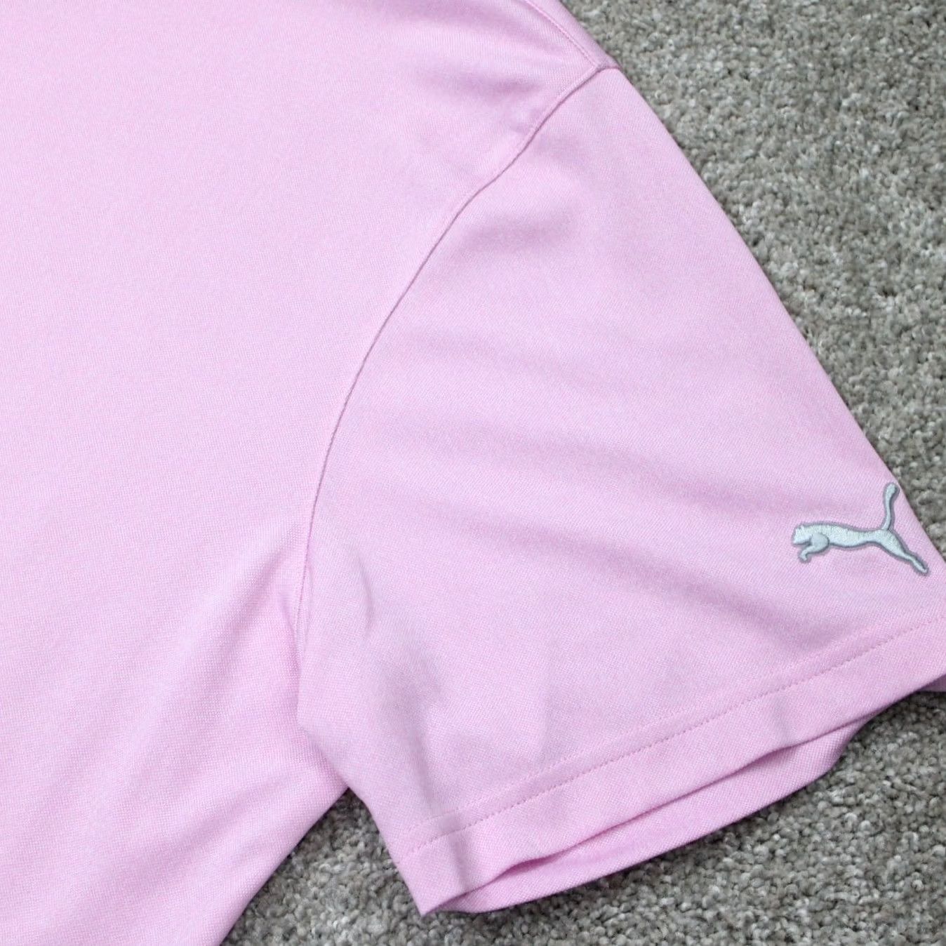 Puma PUMA Polo Shirt Mens XL Pink Polyester Blend Short Sleeve Button Collar Sports Golf Logo Size US XL / EU 56 / 4 - 6 Thumbnail