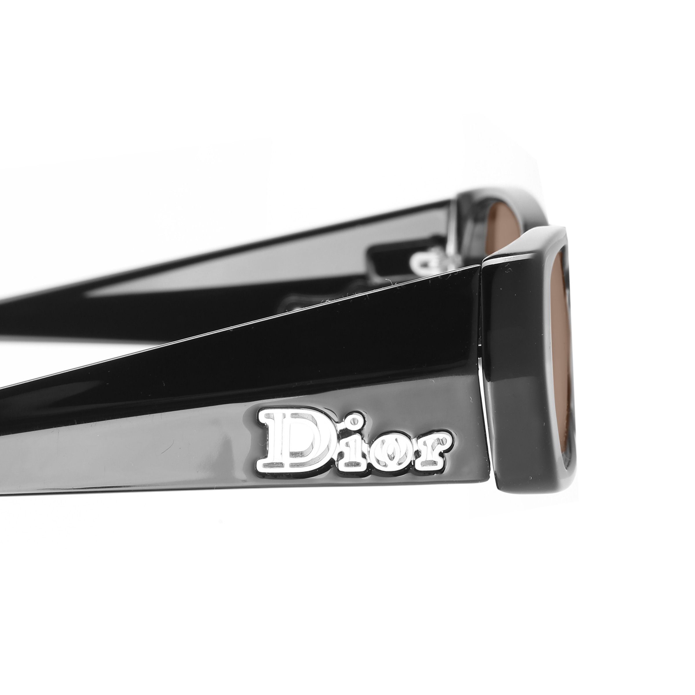 Dior Christian Dior '00s Black Wide Plastic Frame Sunglasses Brwn Size ONE SIZE - 2 Thumbnail