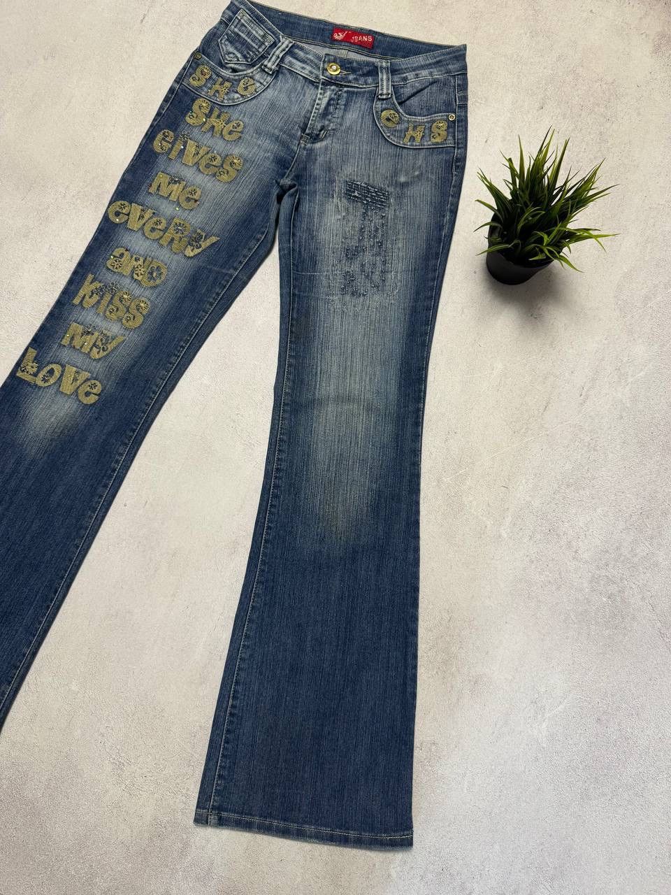 Vintage Vintage Punk Grunge Japanese Big Logo Baggy Dirty Jeans 90s Size 29" - 5 Thumbnail