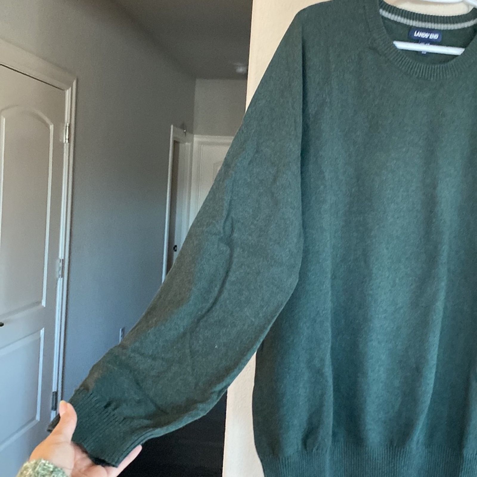 Lands' End Lands End cashmere wool cotton blend green everyday sweater Size US L / EU 52-54 / 3 - 4 Thumbnail