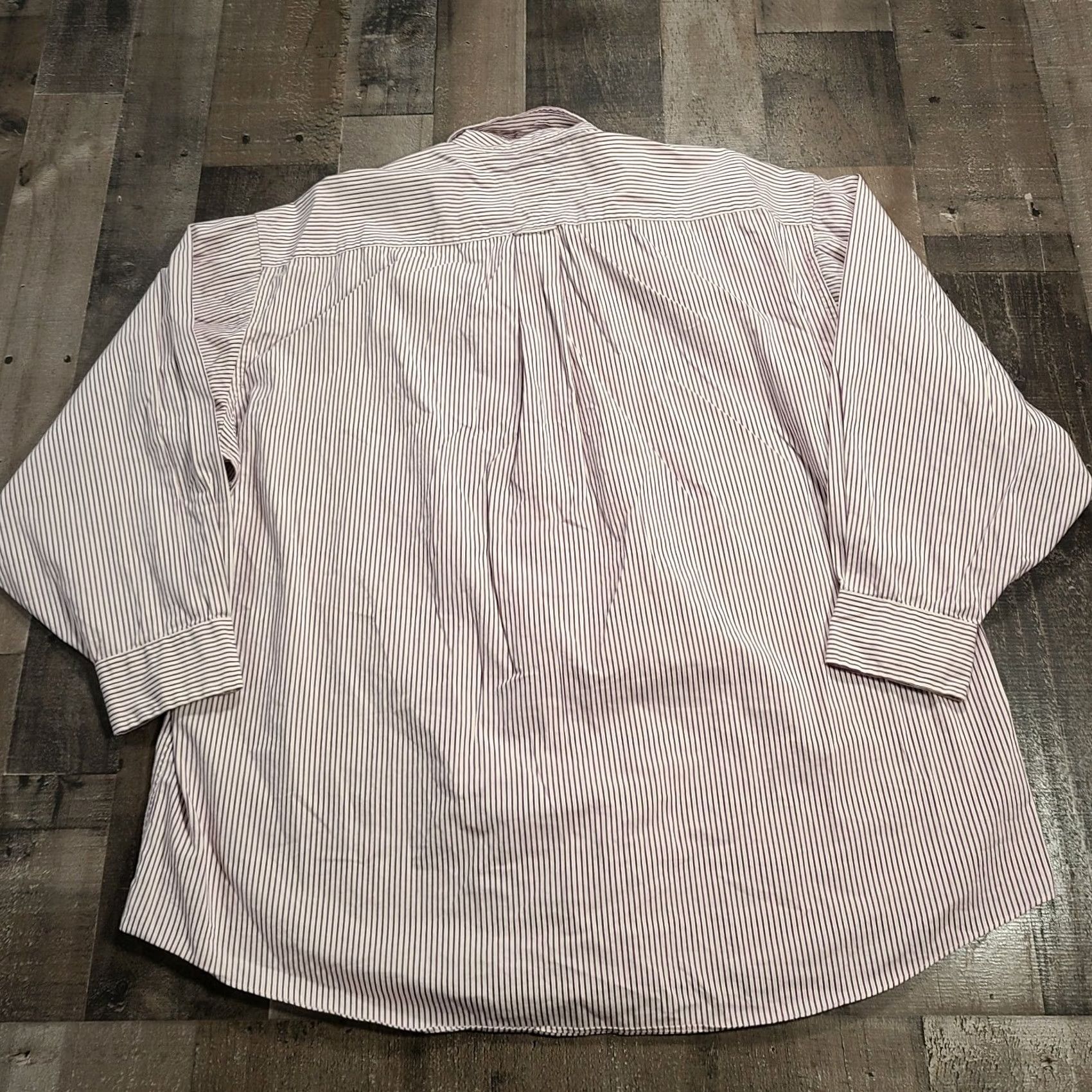Tommy Hilfiger Tommy Hilfiger Dress Shirt Mens 17 Purple Pinstripe Button-Down Long Sleeves Size 46R - 2 Thumbnail