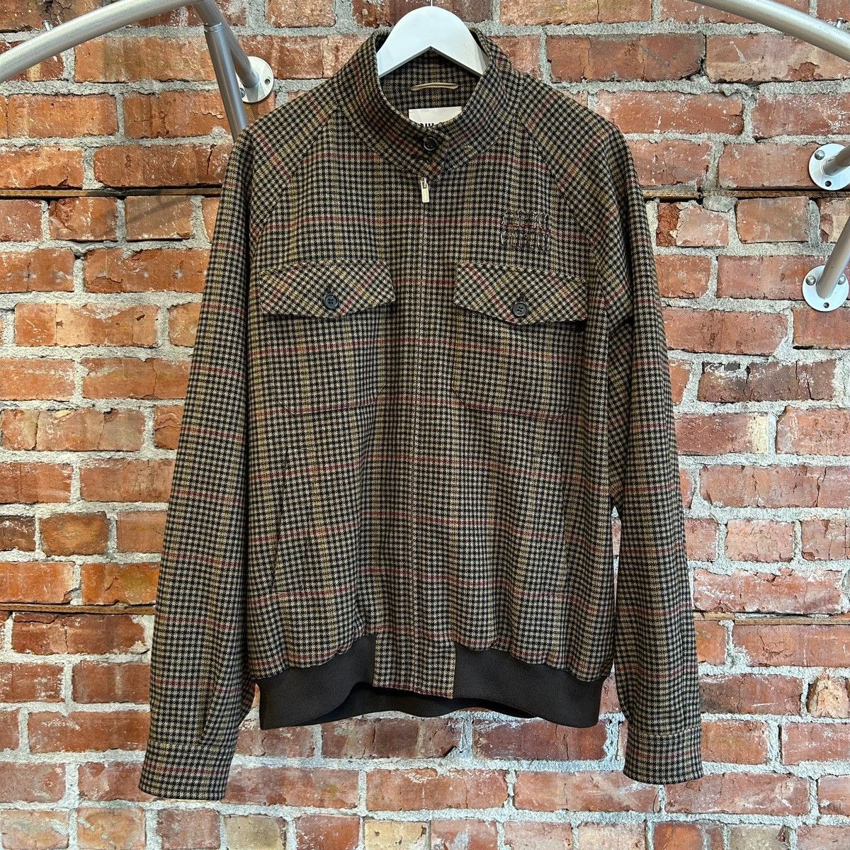 Miu Miu MIU MIU FW25 HOUNDSTOOTH CHECK BLOUSON JACKET ‘BROWN’ Size US L / EU 52-54 / 3 - 1 Thumbnail