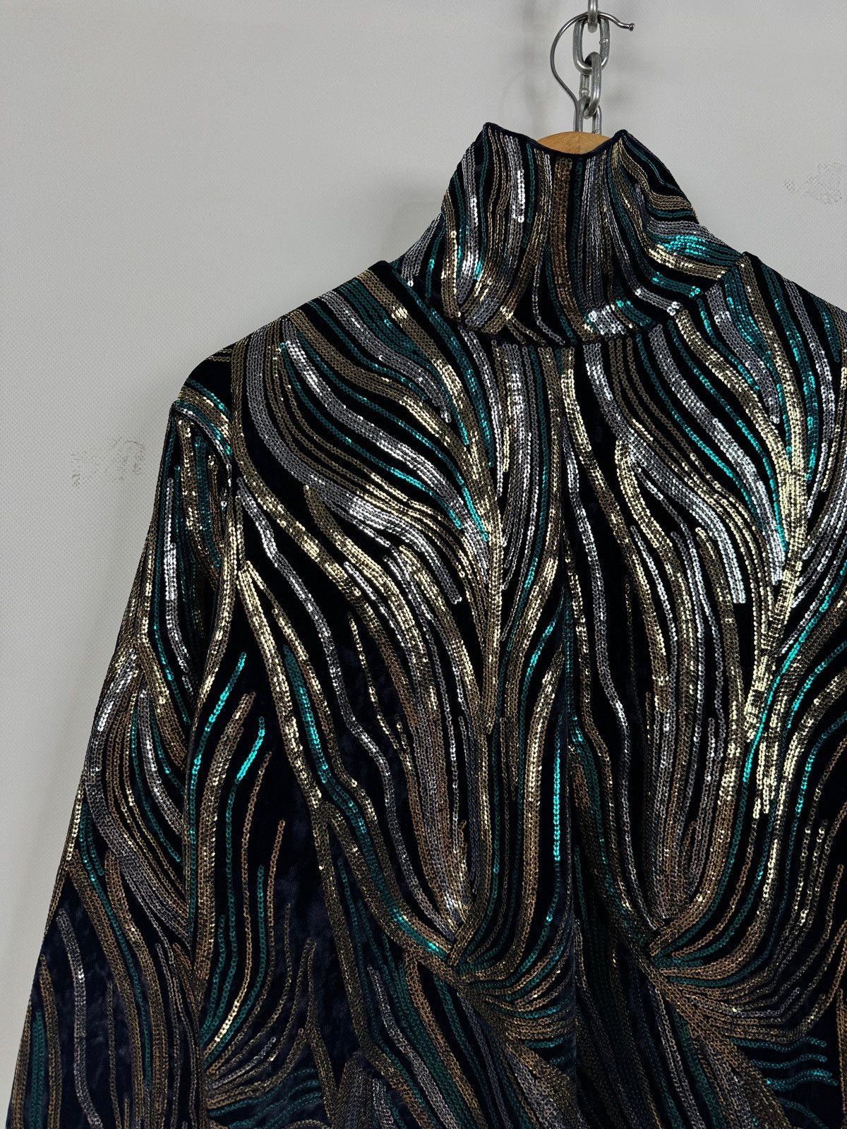 Dries Van Noten Dries Van Noten Sequin Velvet High Neck Top Size M / US 6-8 / IT 42-44 - 5 Thumbnail