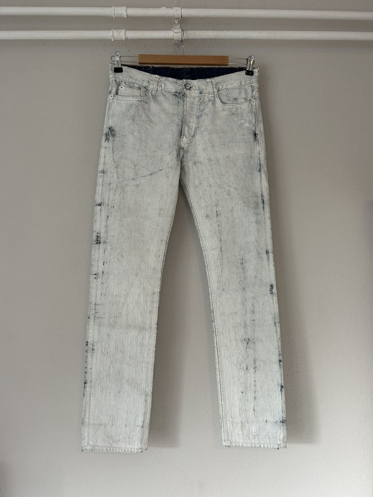 image of H&m X Margiela Painted Denim Jeans in White, Men's (Size 30)