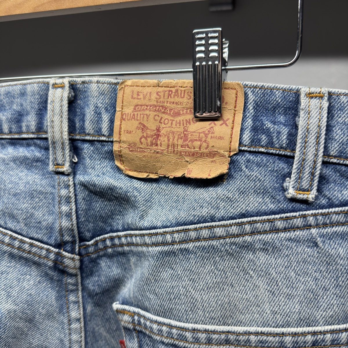 Levi's 90s Levi's 505 Faded Distressed Jeans ERD Grunge Chrome Size US 33 - 9 Thumbnail