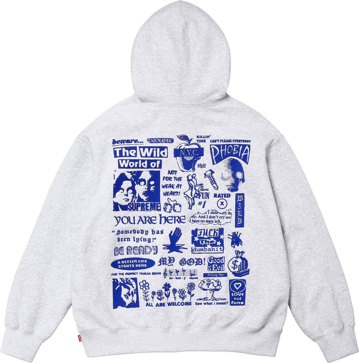 Supreme Supreme Wild Embroidered Hooded Sweatshirt (Ash Grey) Size US S / EU 44-46 / 1 - 1 Thumbnail