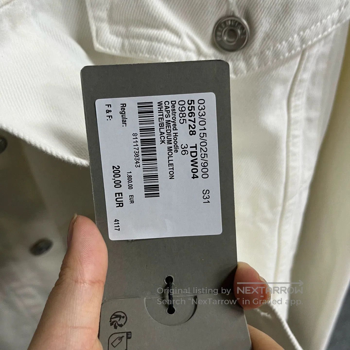 Balenciaga Balenciaga White Denim Jacket with Ribbons. Size US XS / EU 42 / 0 - 5 Thumbnail