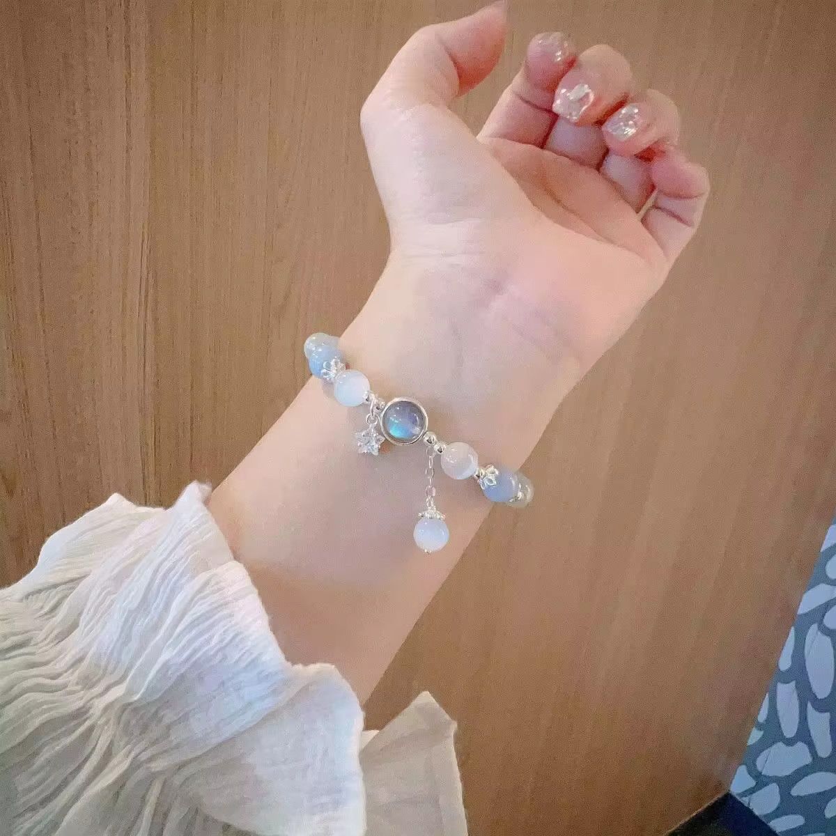 Jewelry Moonstone Crystal Five-pointed Star Bracelet Size ONE SIZE - 3 Thumbnail