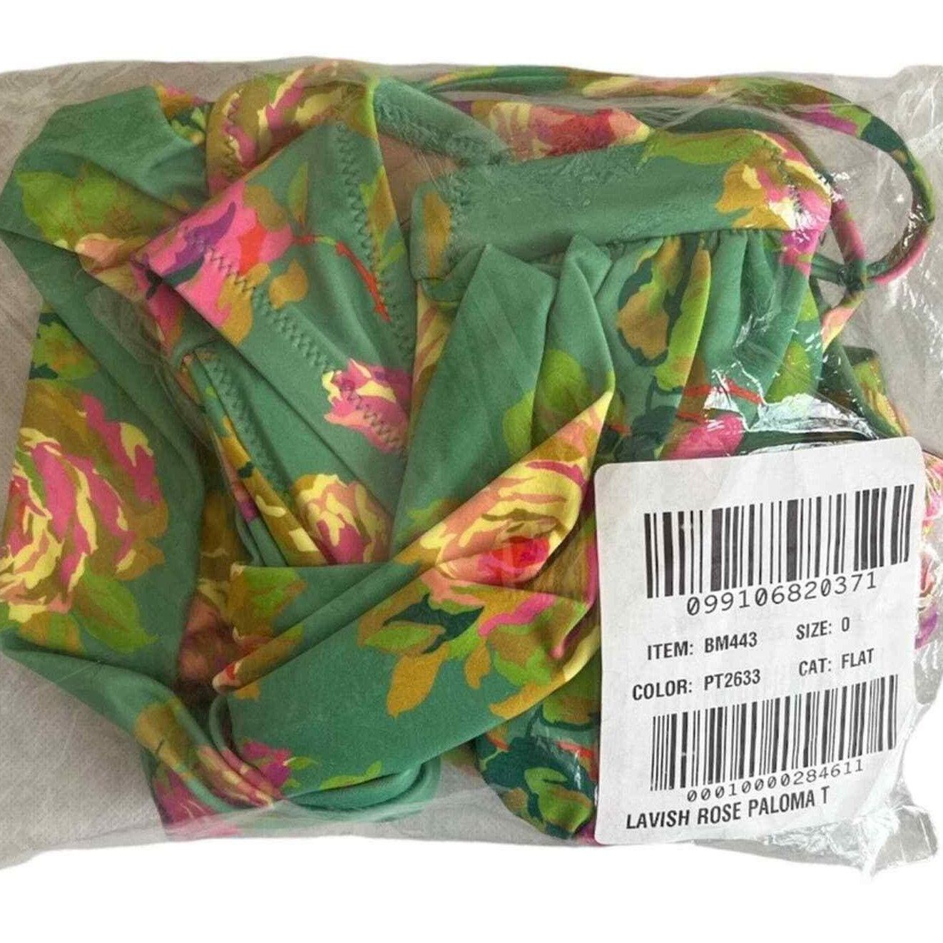J.Crew J.Crew Green Floral Crisscross Cutout Bandeau One-piece, US0 Size ONE SIZE - 5 Thumbnail