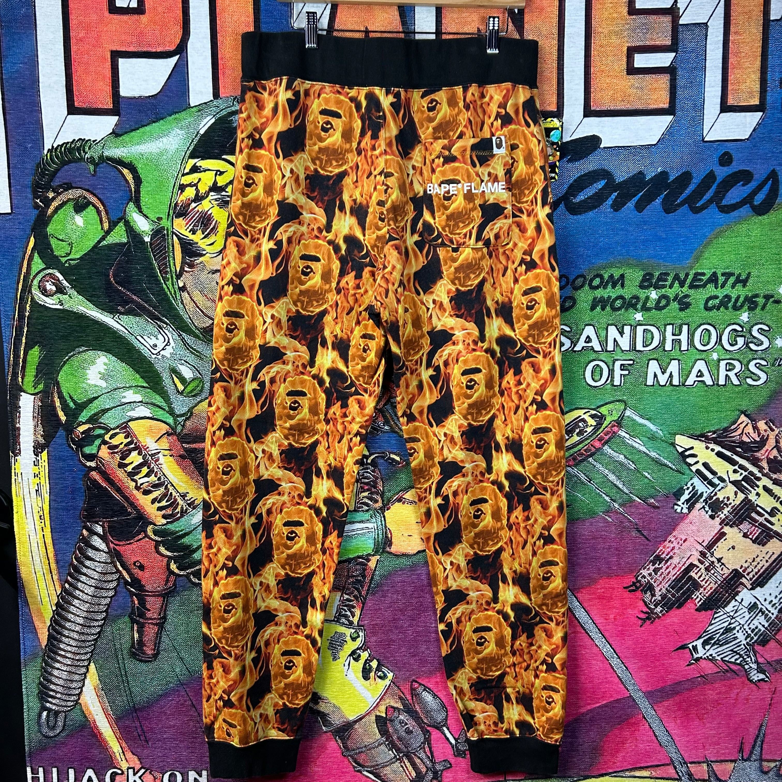 Bape Bape Flame Slim Sweatpants Size XL Size US 34 / EU 50 - 2 Thumbnail