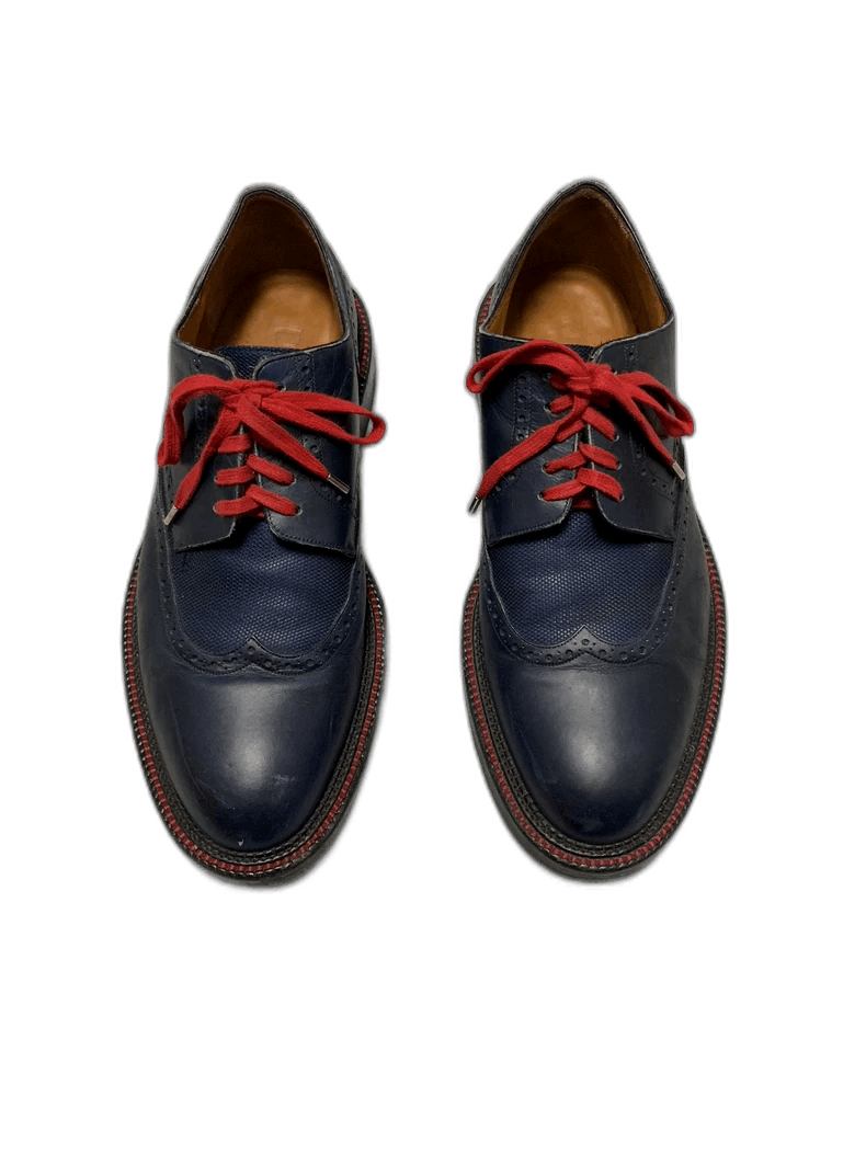 Dior Homme Blue Brogue Leather Shoes-2505