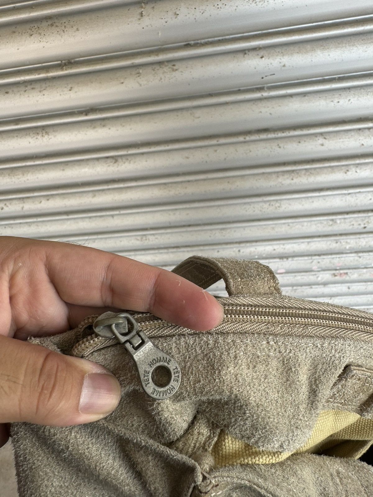 Designer × Tete Homme Tete Homme suede leather tote bag Size ONE SIZE - 7 Thumbnail