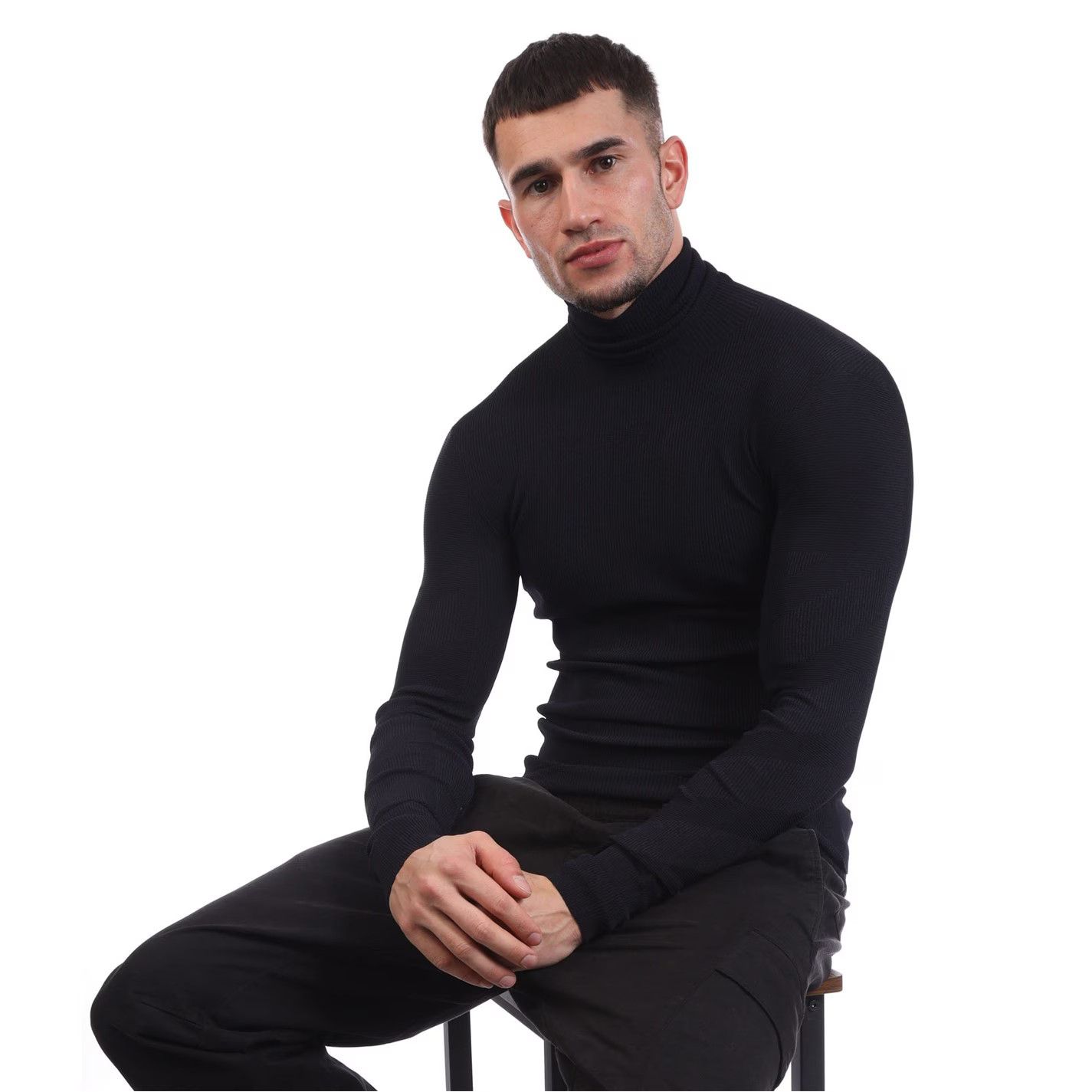 Off-White o1g2r1mq0226 Diagonals Knit Turtleneck Sweatshirt In Black Size US S / EU 44-46 / 1 - 4 Thumbnail