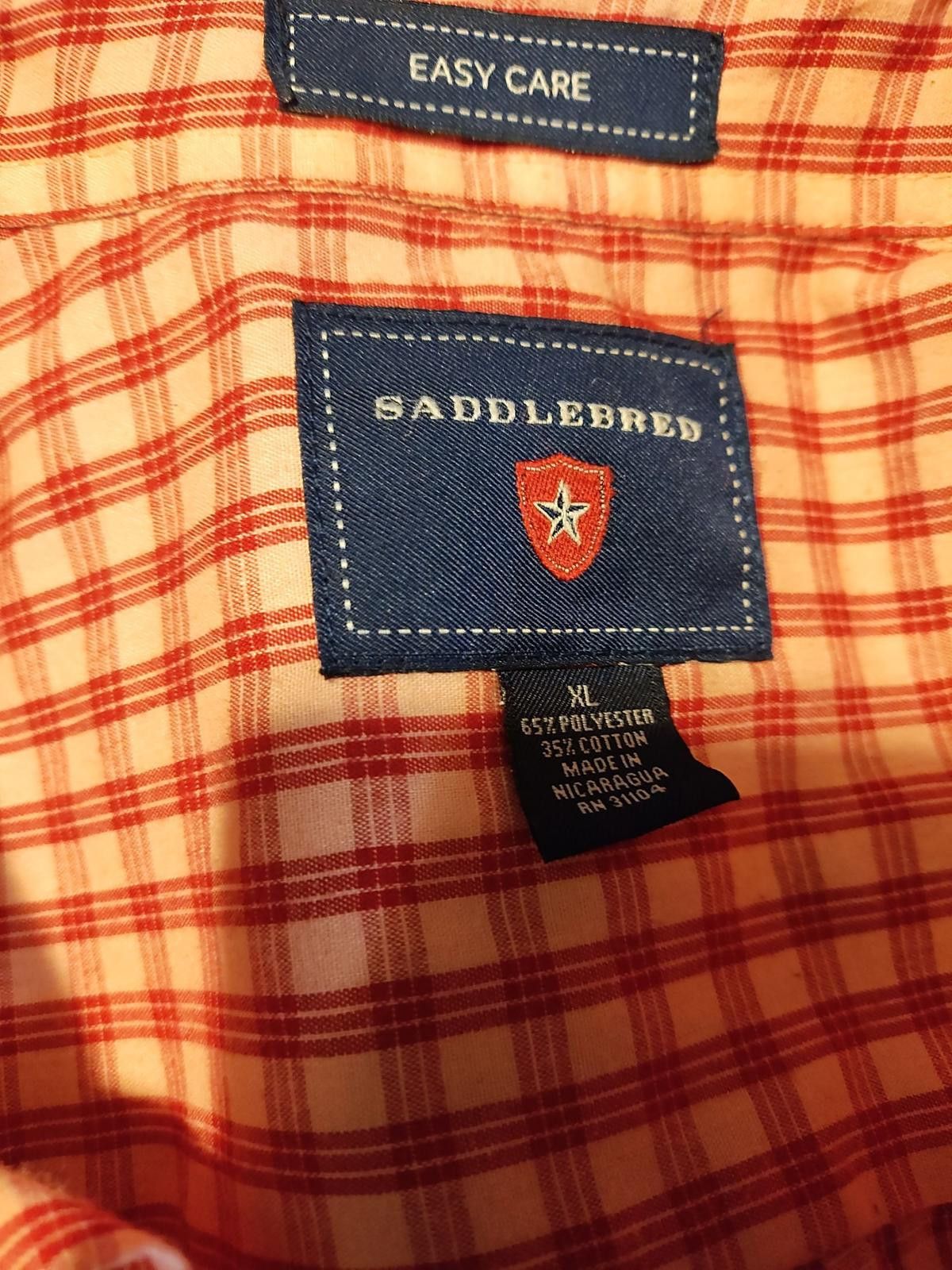Saddlebred Saddlebred Men's Gingham Short Sleeve Casual Shirt Size US XL / EU 56 / 4 - 7 Thumbnail