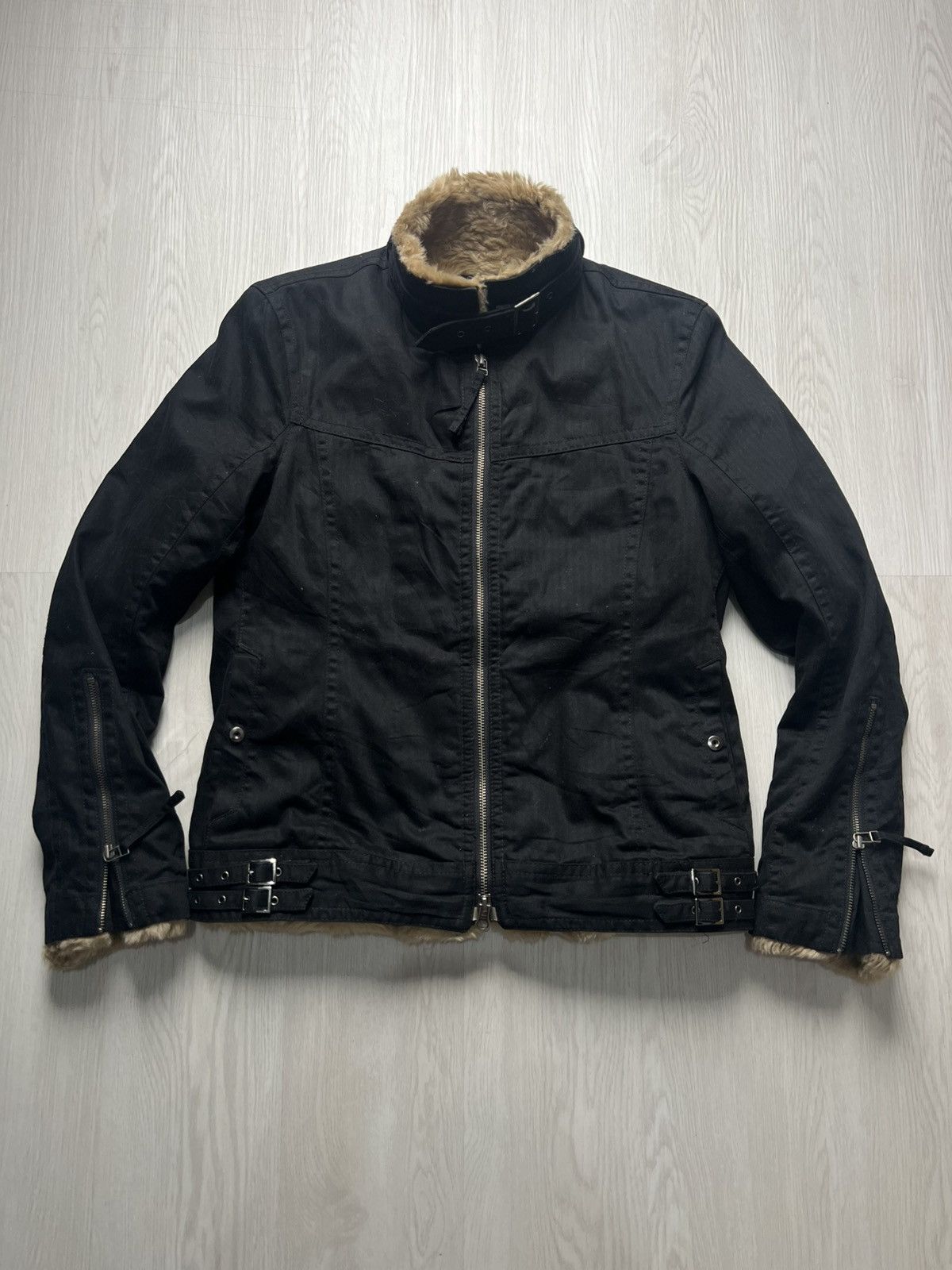 If Six Was Nine Nicole Club For Men Biker Fur Shearling Jacket LGB Style Size US M / EU 48-50 / 2 - 3 Thumbnail