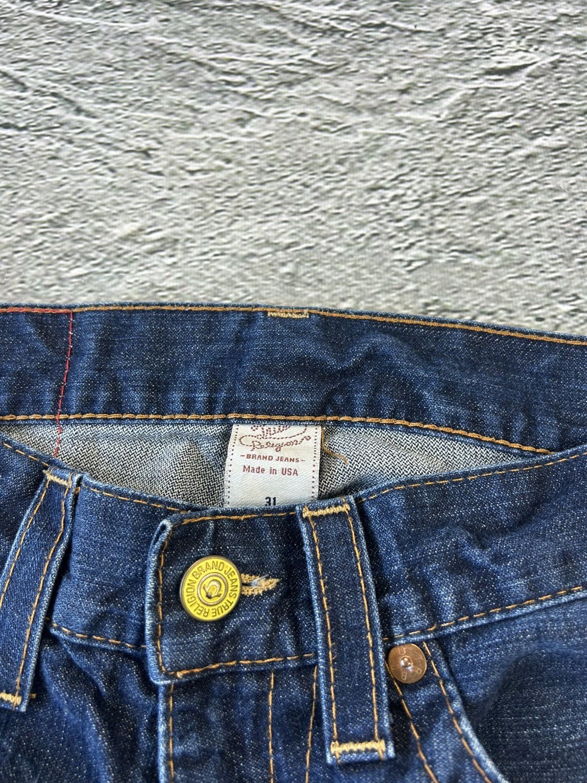 True Religion × Vintage True Religion jeans big logo painted blue Y2K Size US 31 - 8 Thumbnail